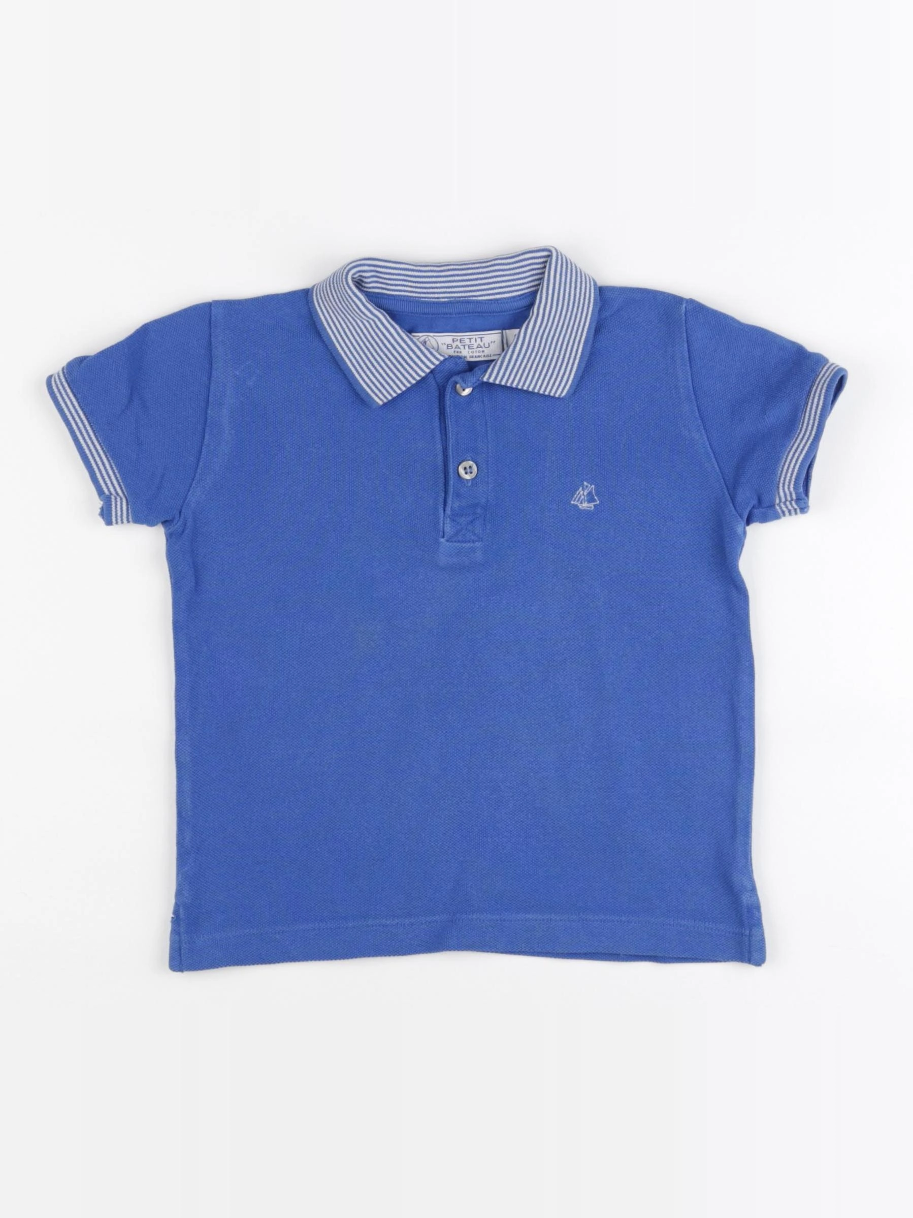 Petit Bateau - polo bleu - 36 mois