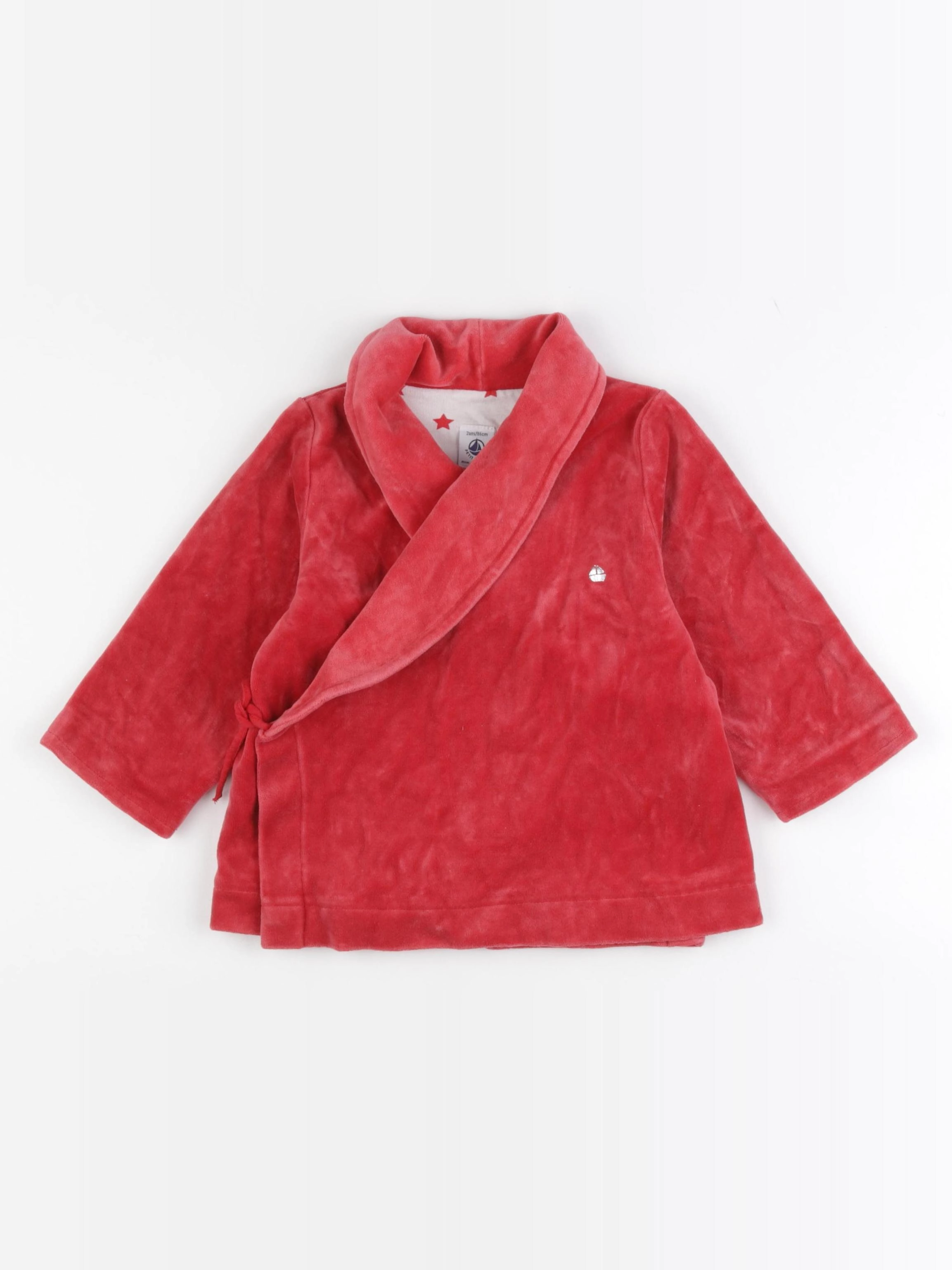Petit Bateau - robe de chambre rouge - 2 ans