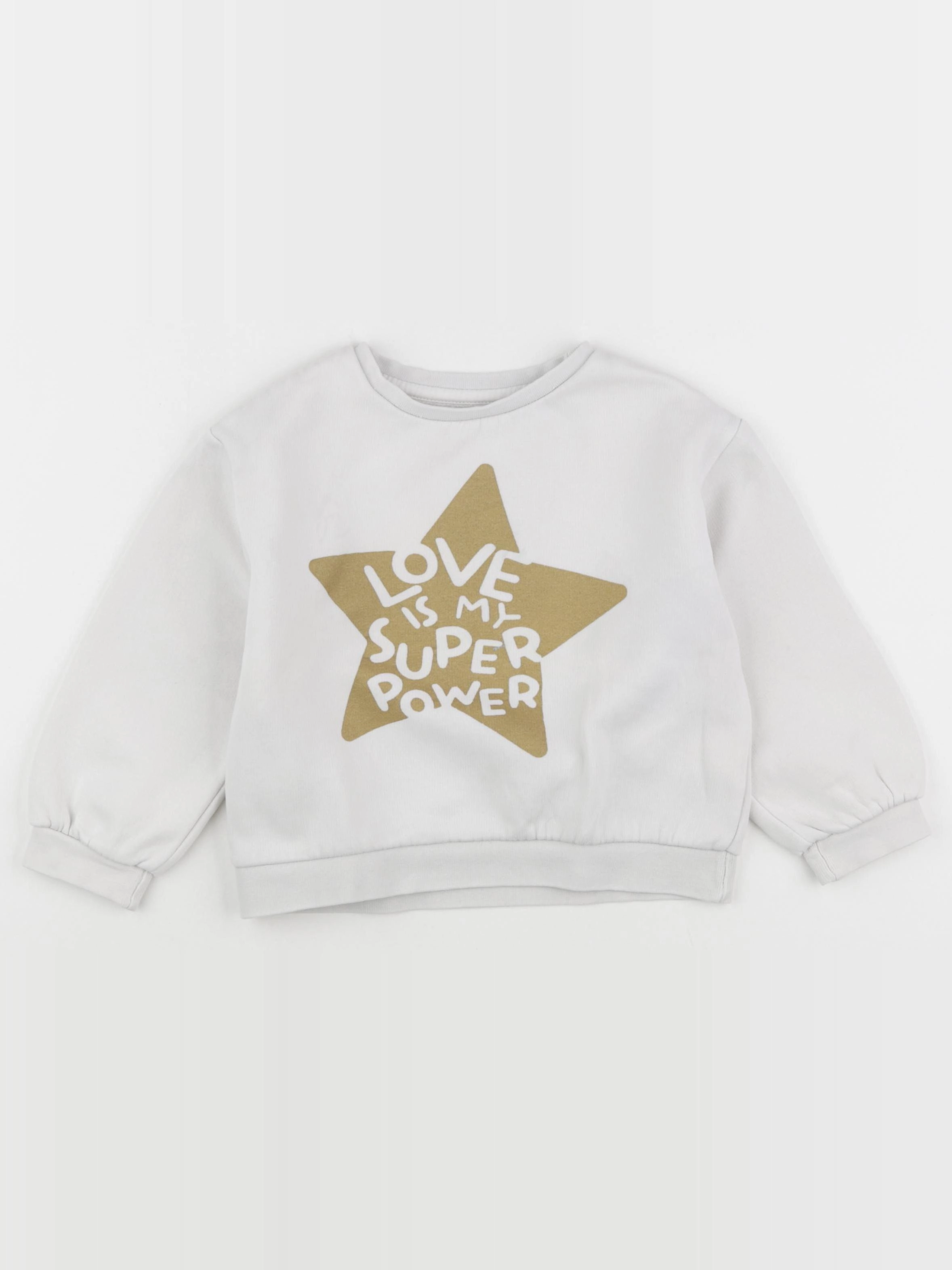 Vertbaudet - sweat blanc, or - 4 ans