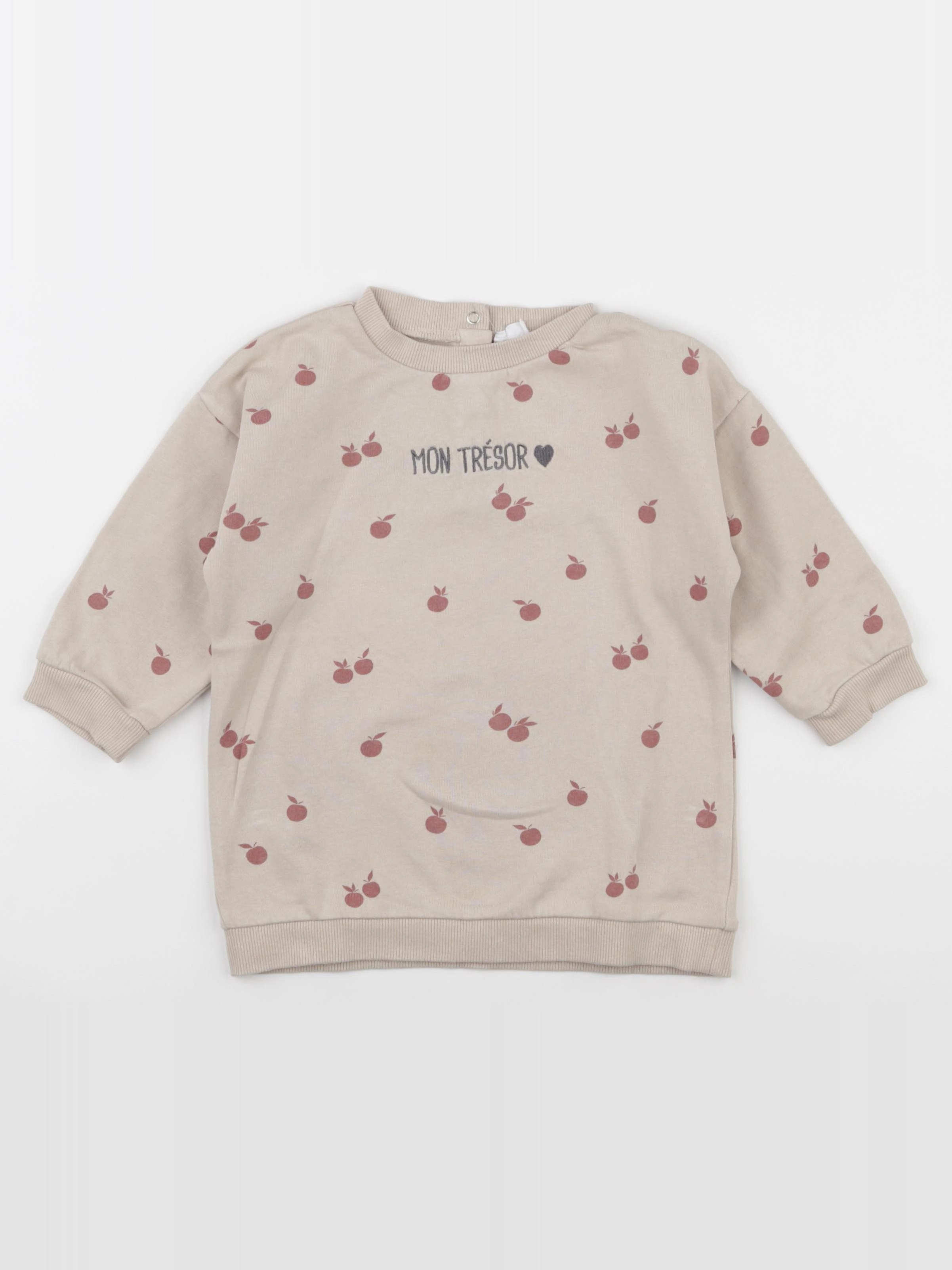Vertbaudet - sweat beige - 24 mois