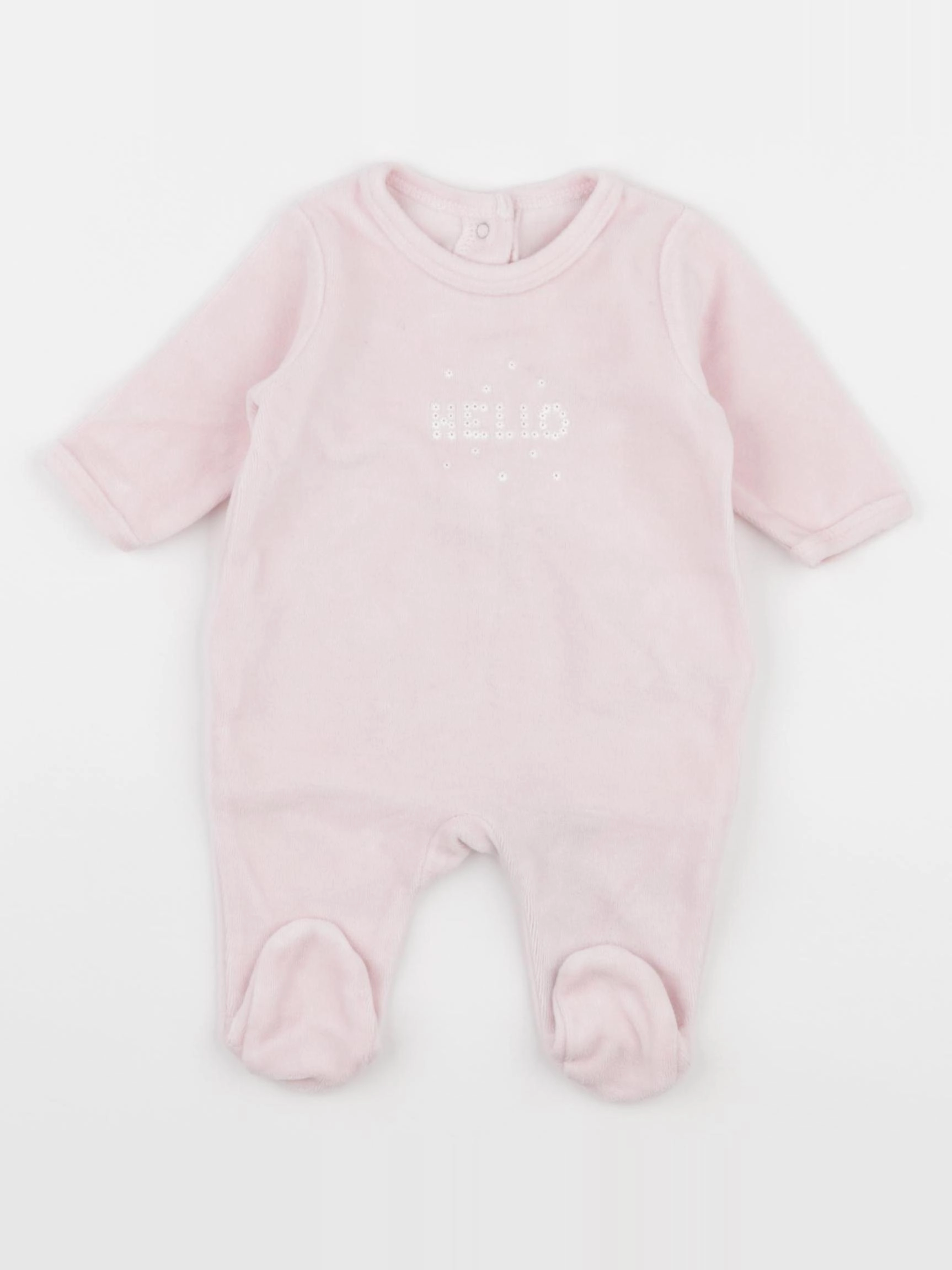Vertbaudet - pyjama velours rose - 1 mois