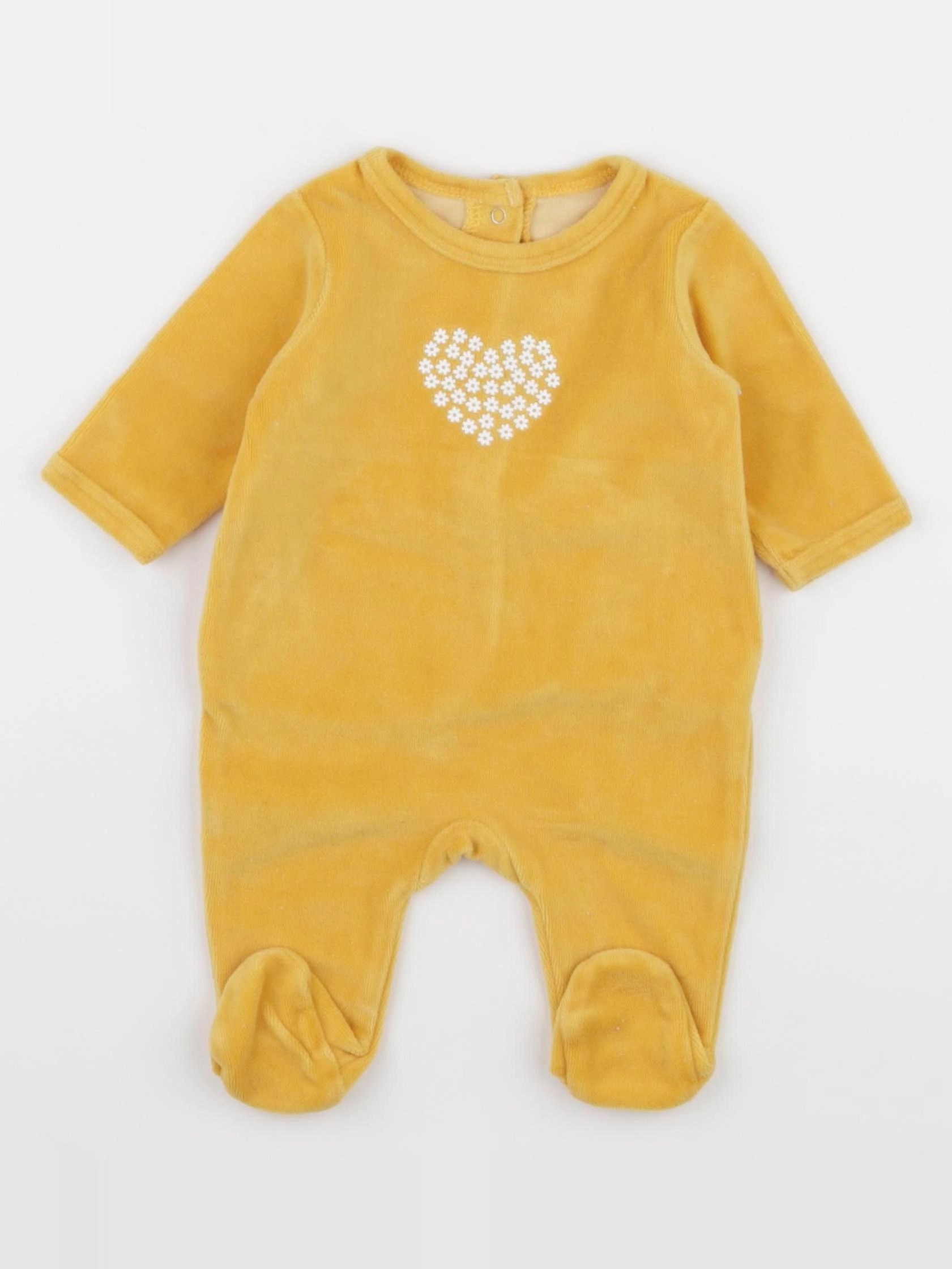 Vertbaudet - pyjama velours jaune - 1 mois