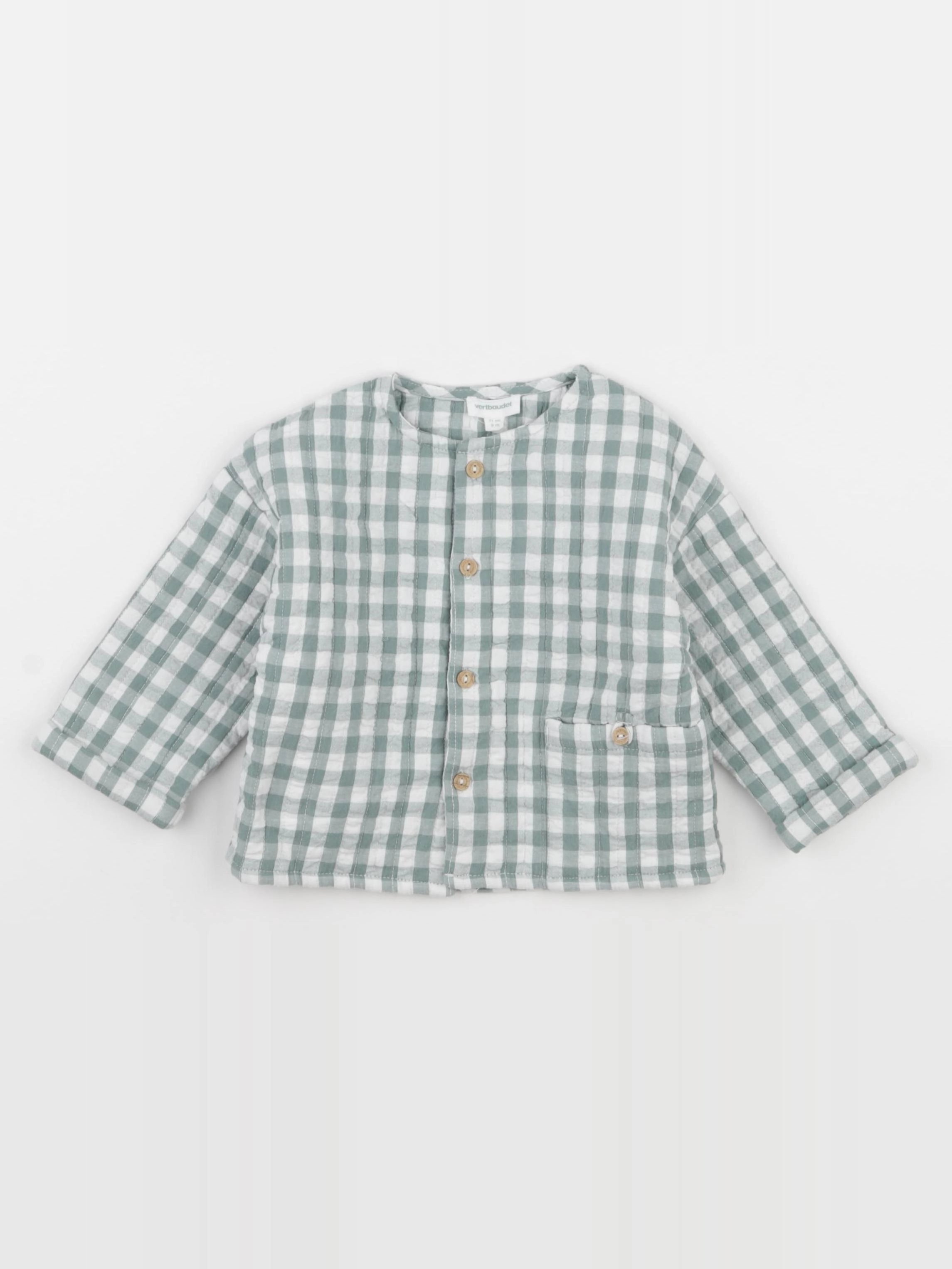 Vertbaudet - veste vert - 9 mois