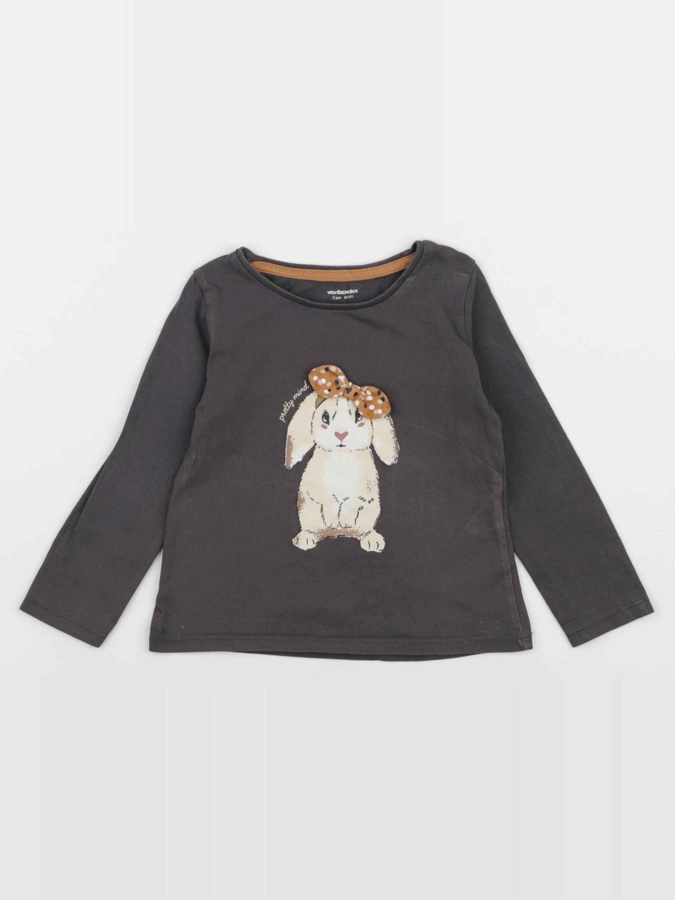 Vertbaudet - tee-shirt gris - 2 ans