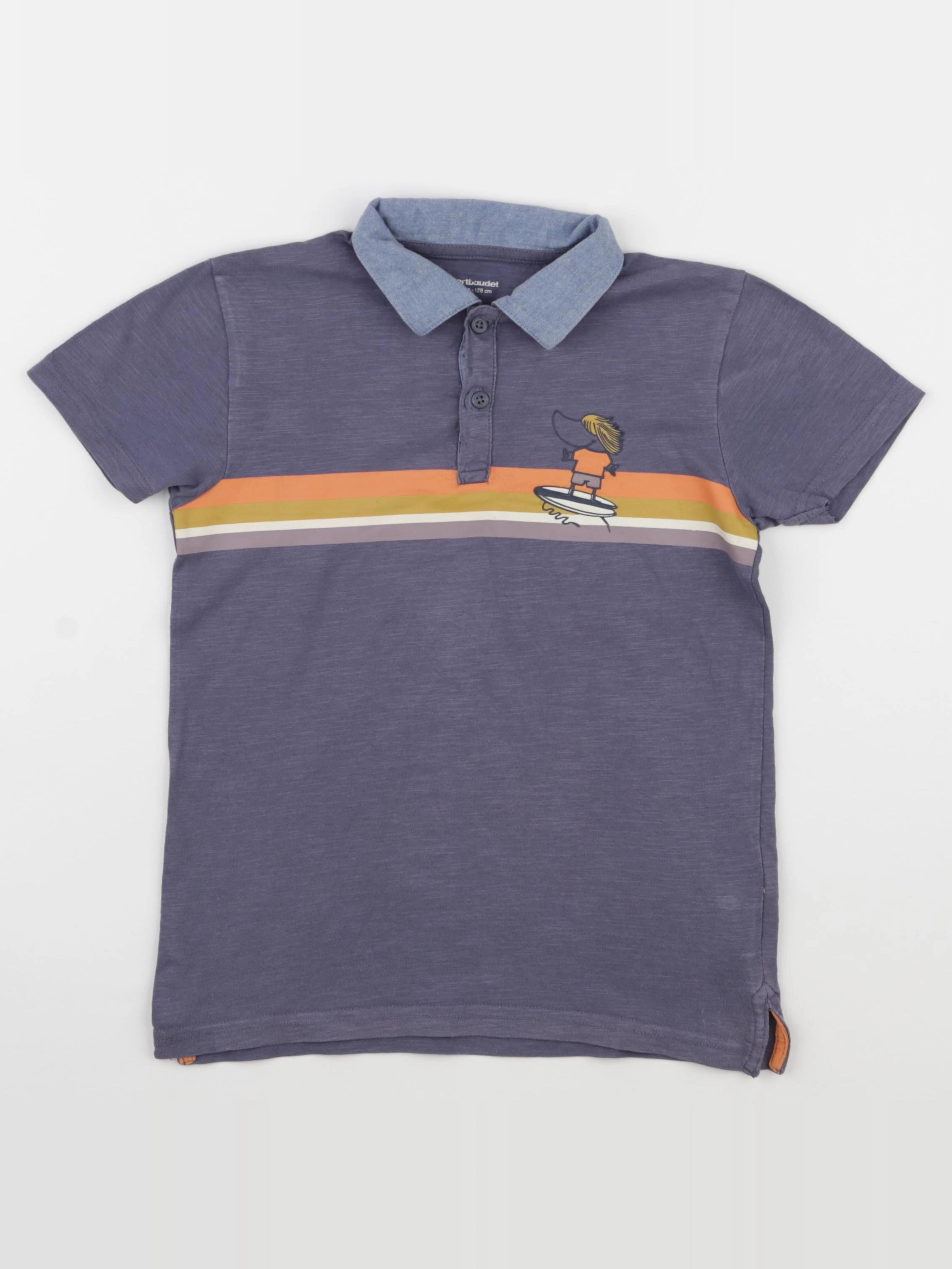 Vertbaudet - polo bleu - 8 ans
