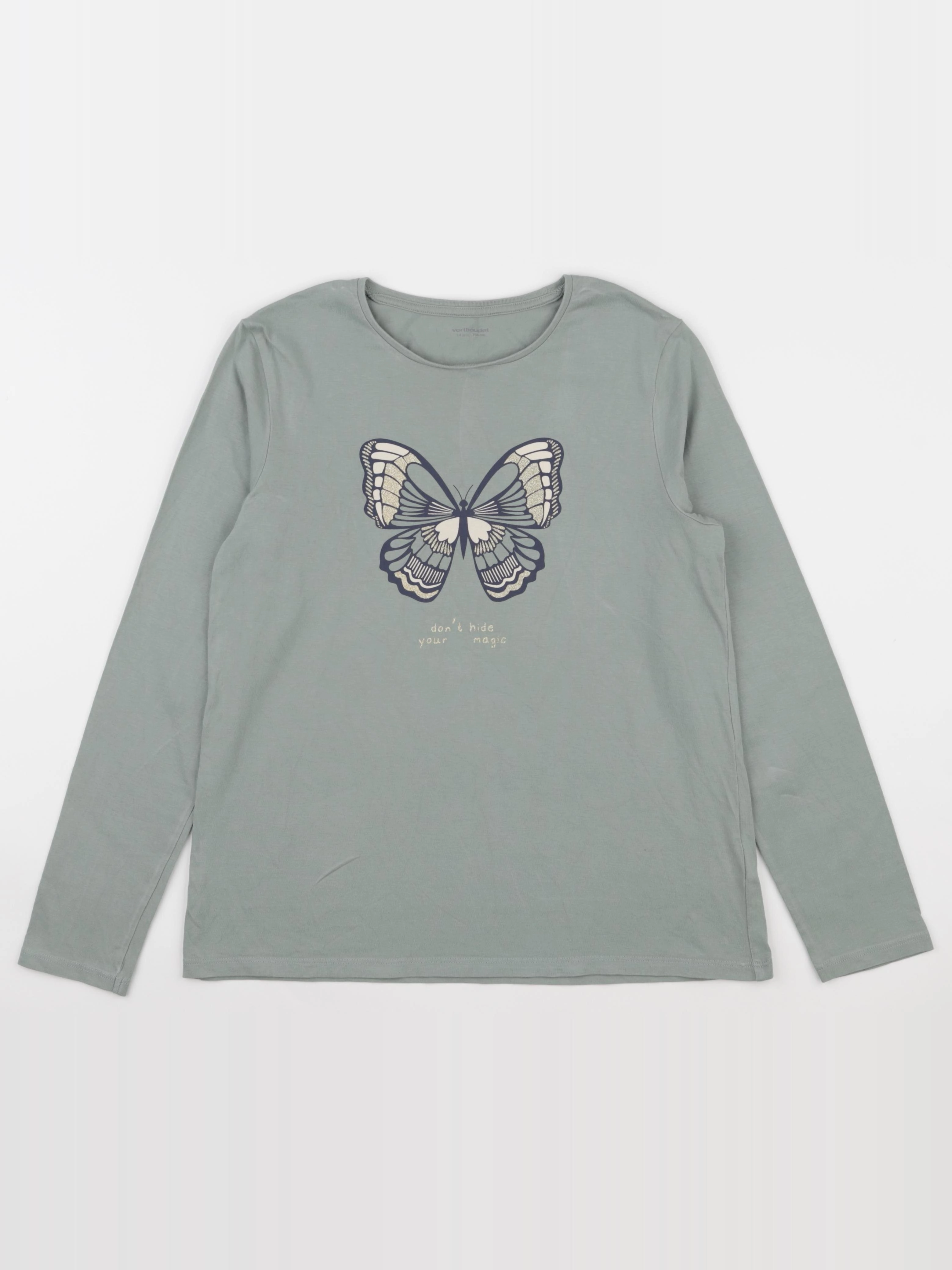 Vertbaudet - tee-shirt vert - 14 ans