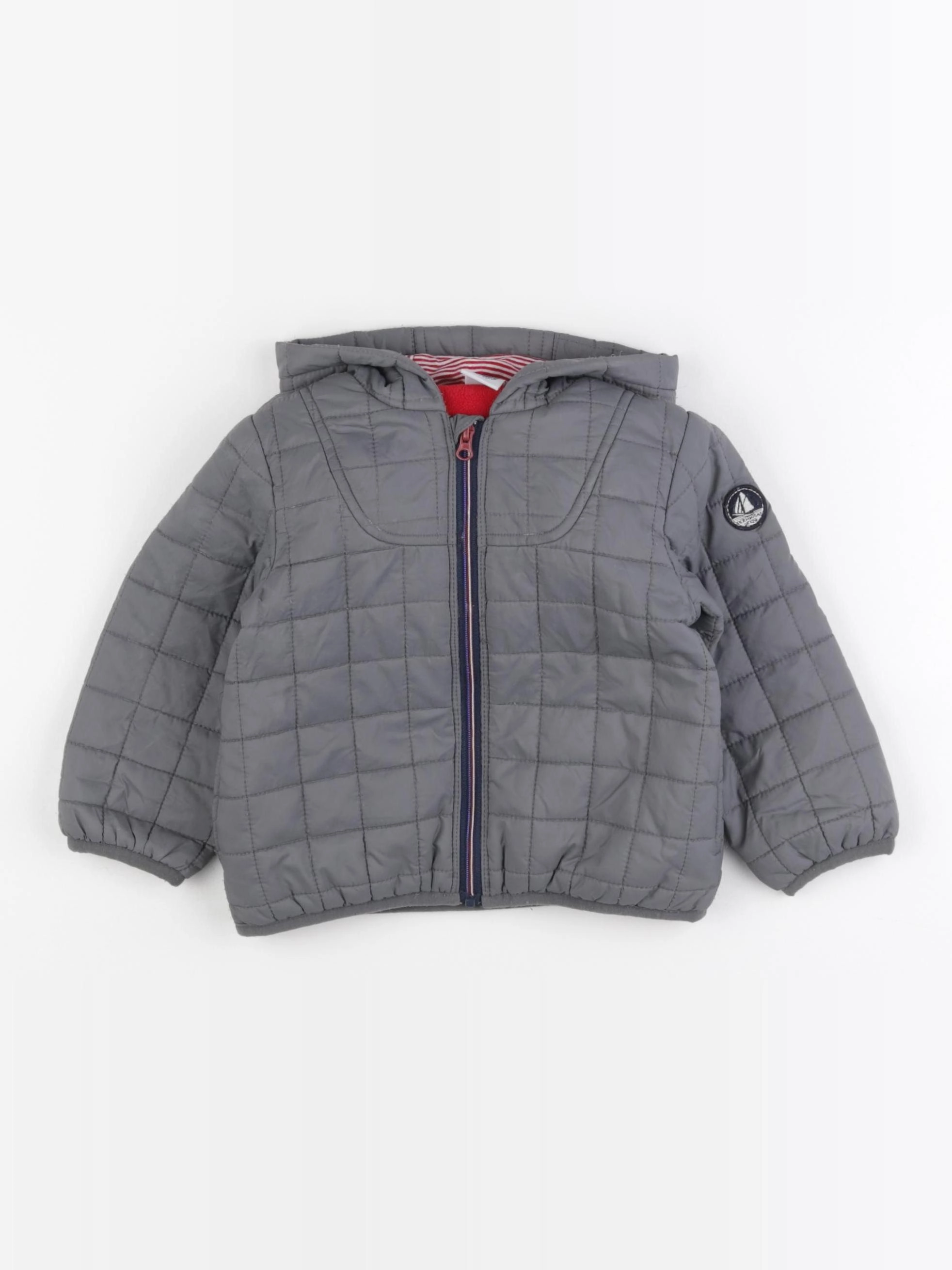 Petit Bateau - doudoune gris - 18 mois