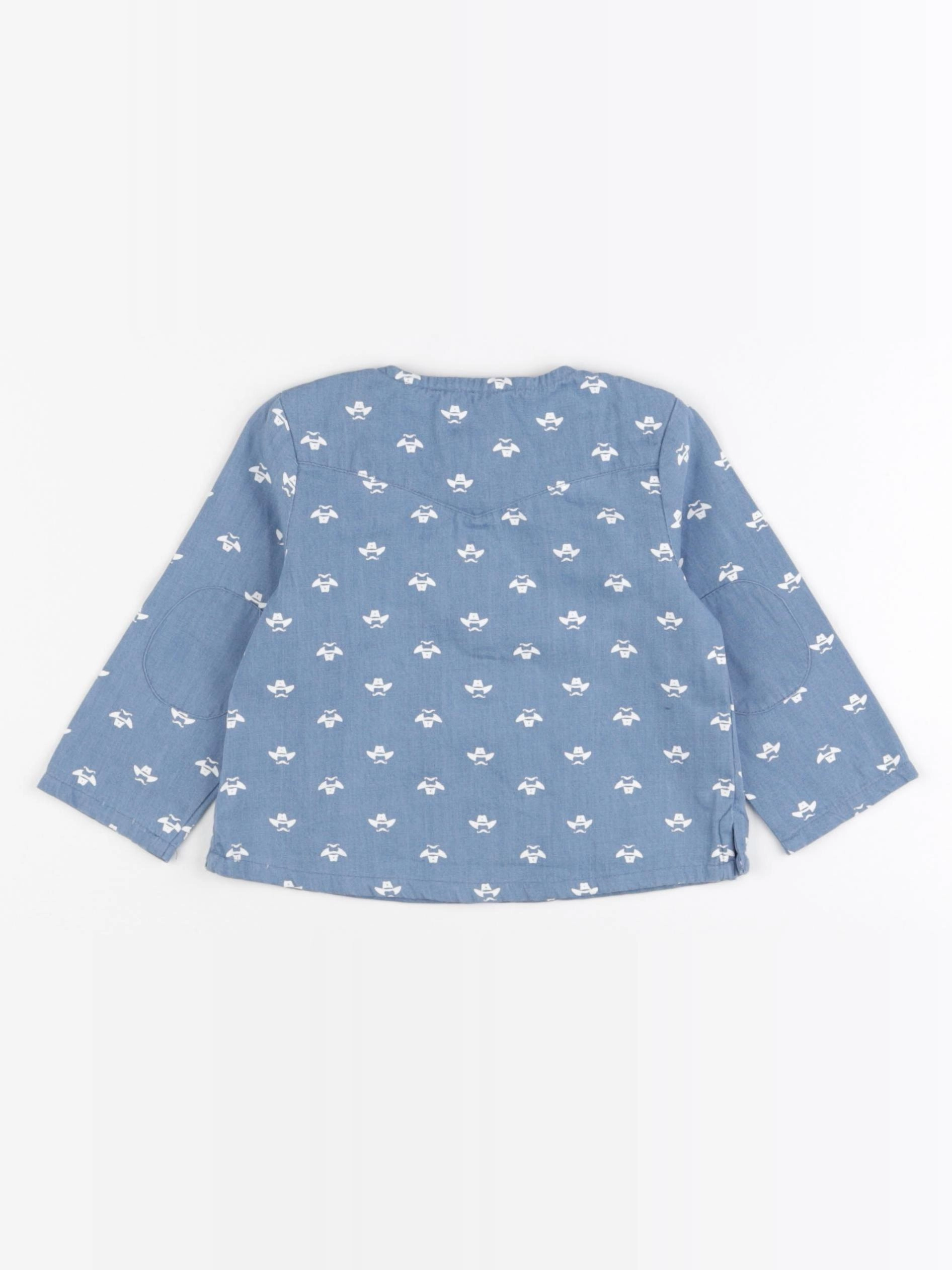 Arsène et les pipelettes - chemise bleu - 12 mois