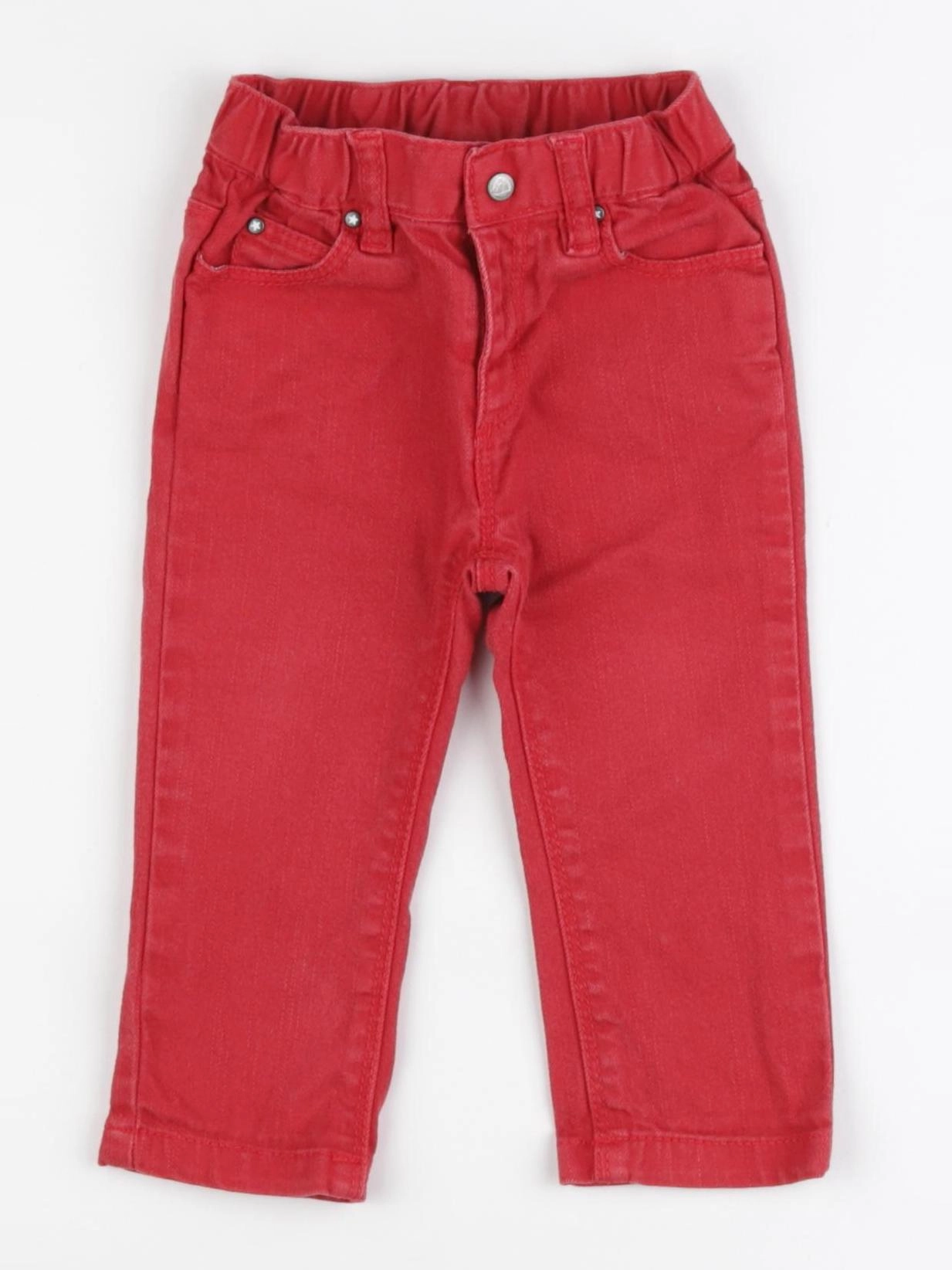 Petit Bateau - pantalon rouge - 12 mois