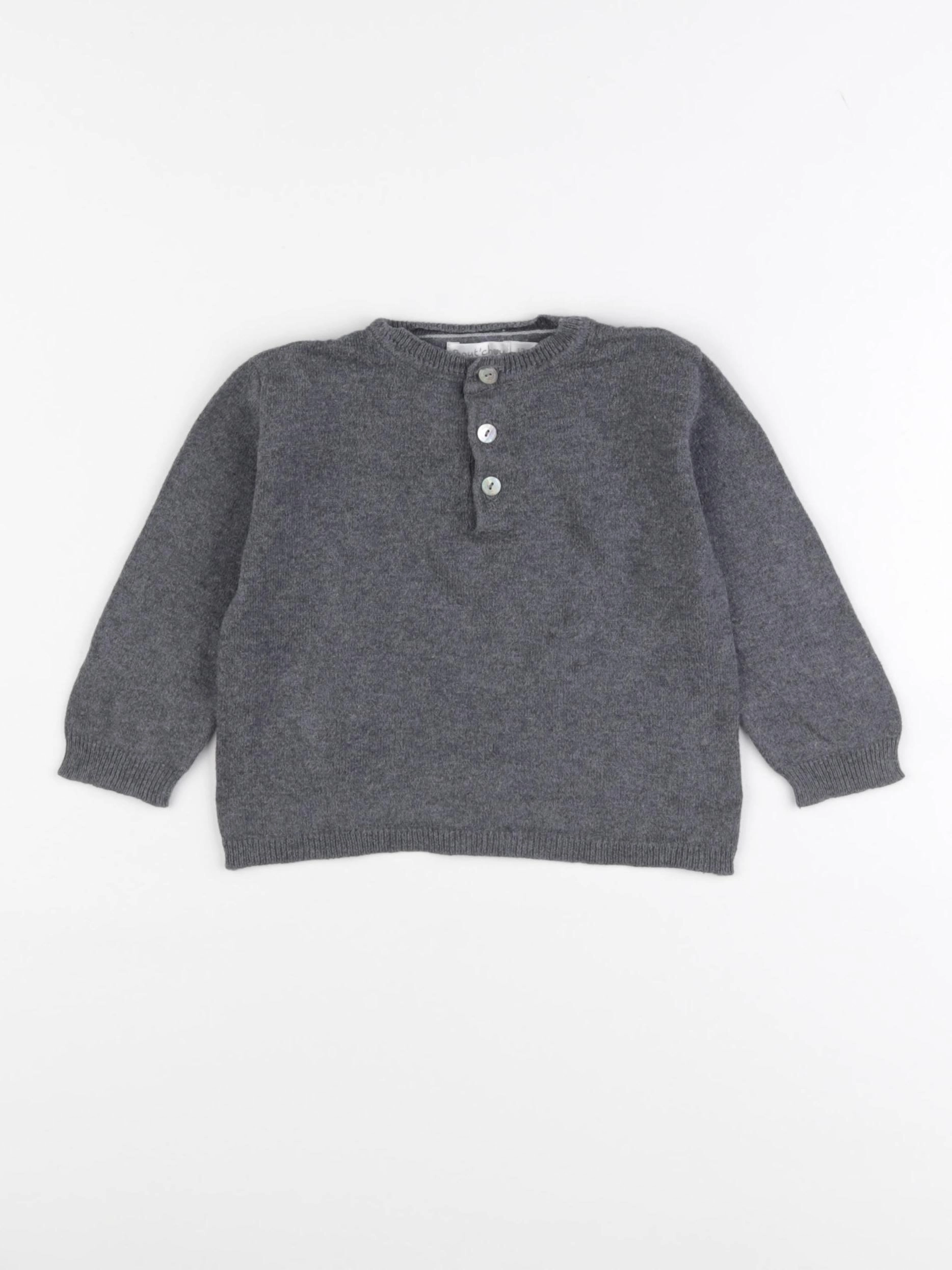Boutchou - pull gris - 12 mois