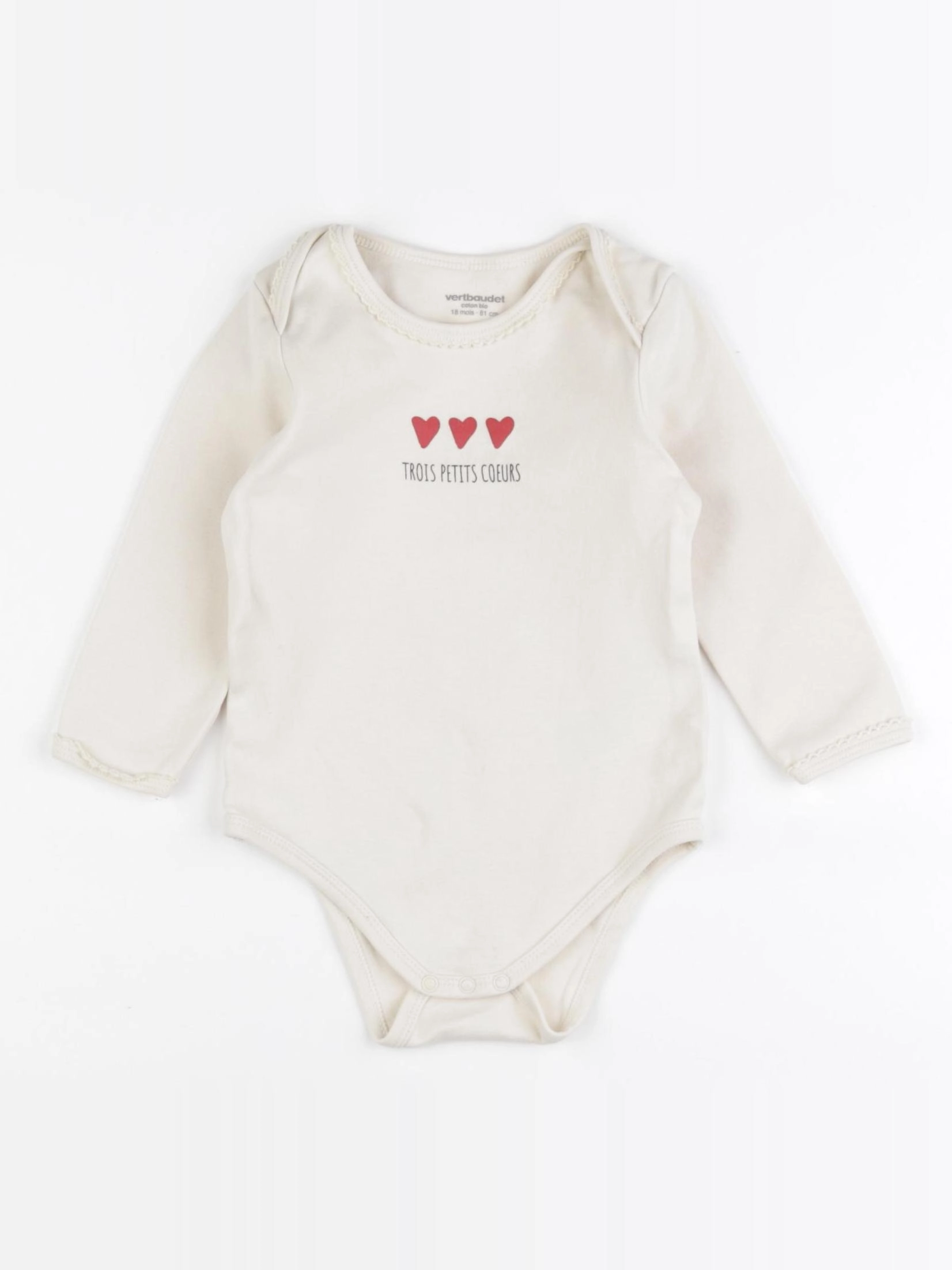 Vertbaudet - body beige - 18 mois
