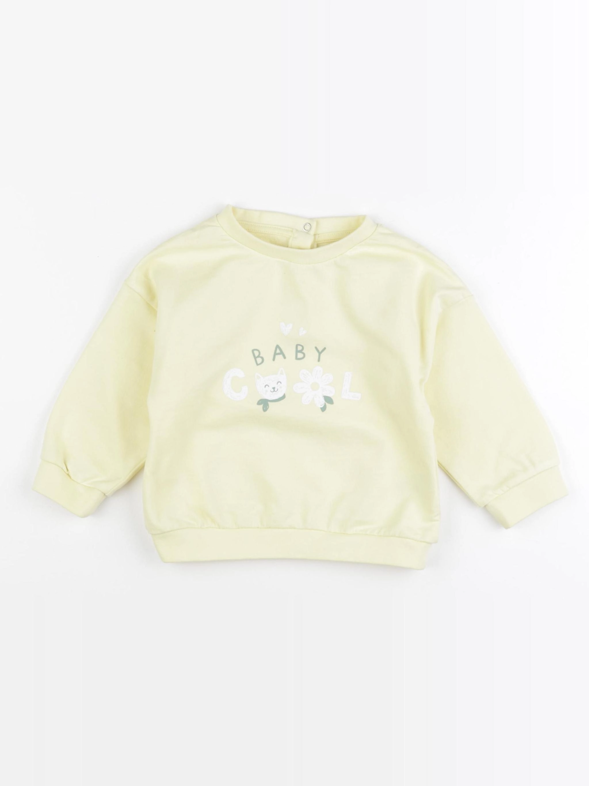 Vertbaudet - sweat jaune - 18 mois