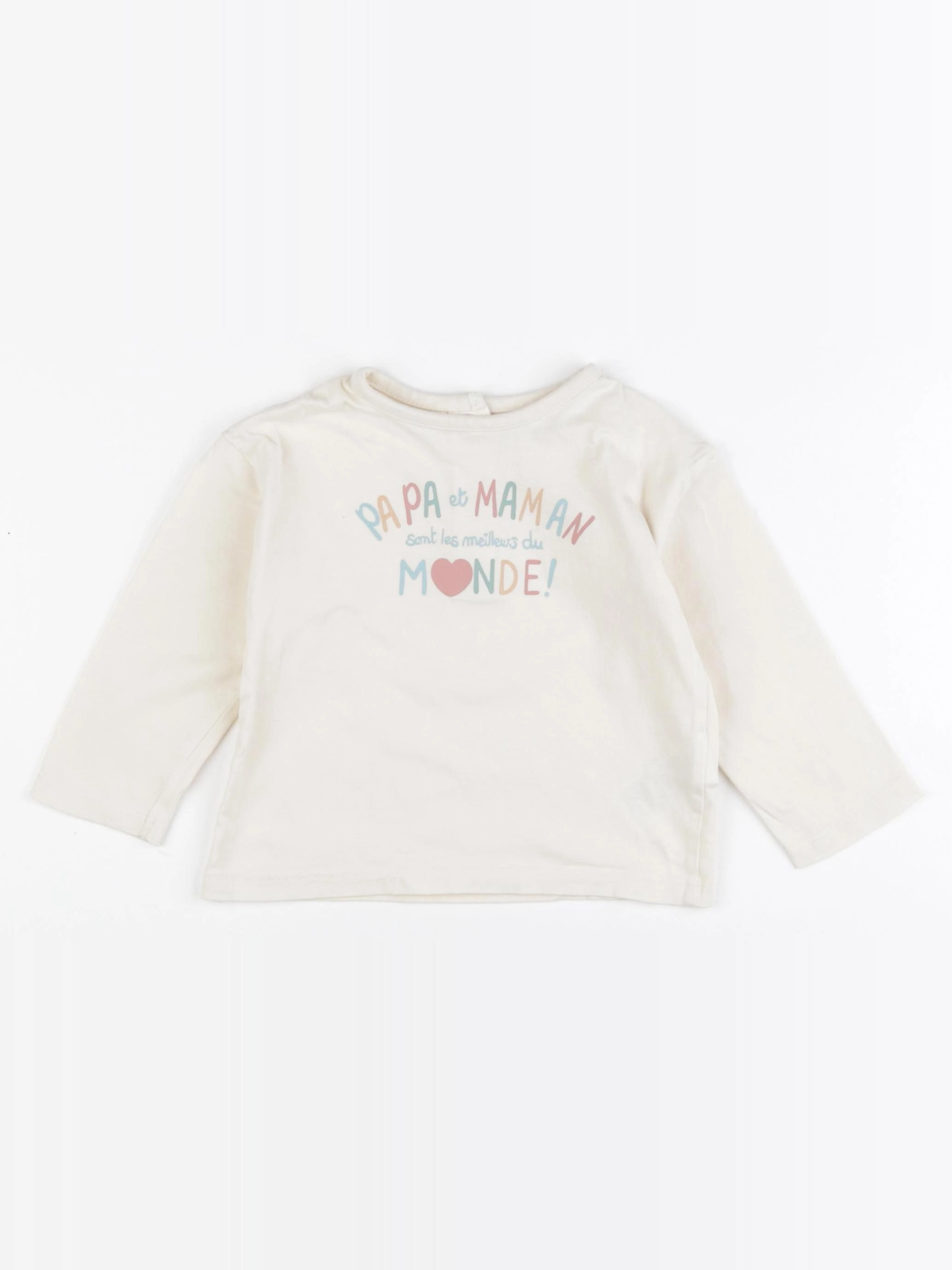 Vertbaudet - tee-shirt beige - 18 mois