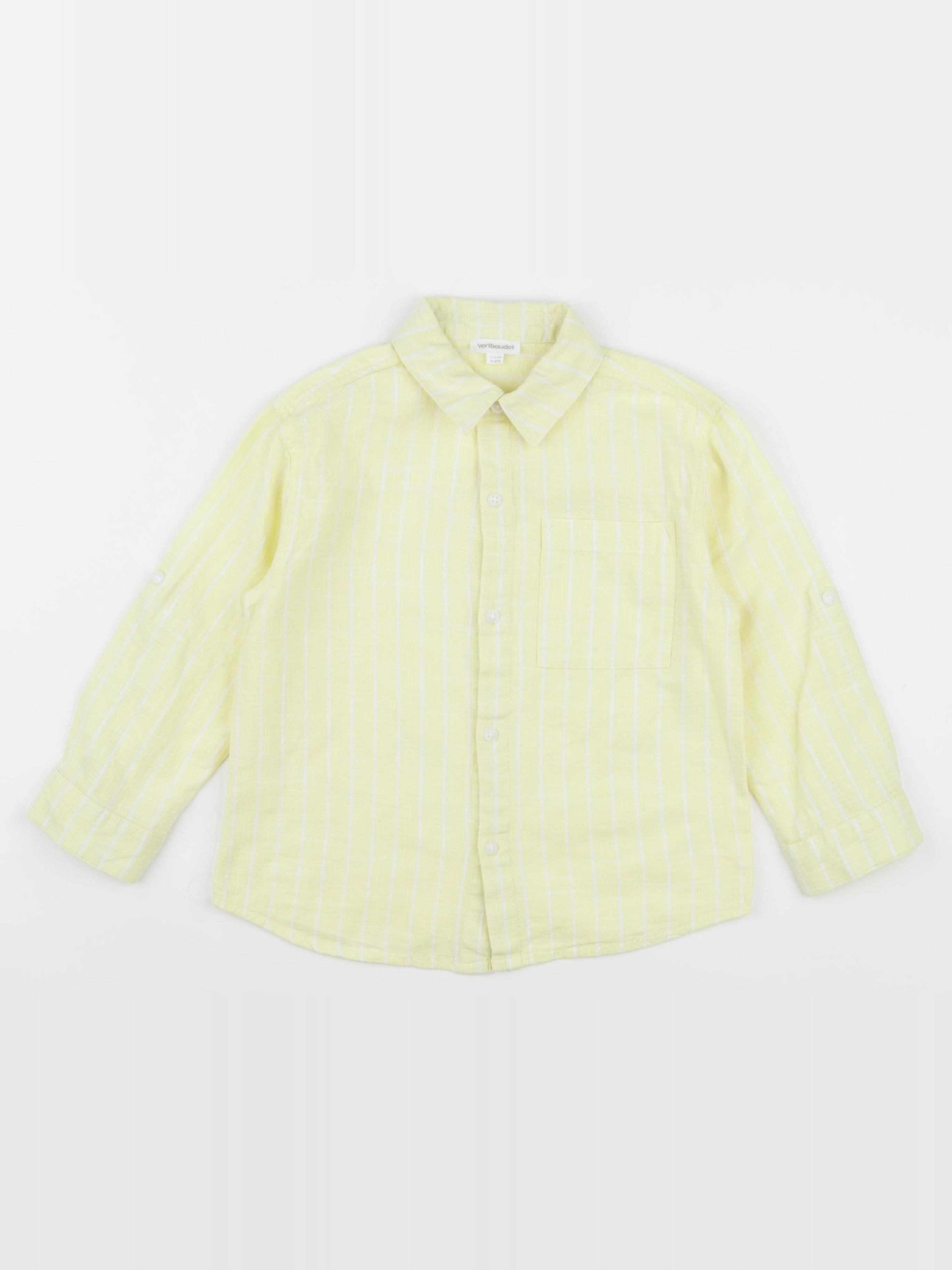 Vertbaudet - chemise jaune - 6 ans