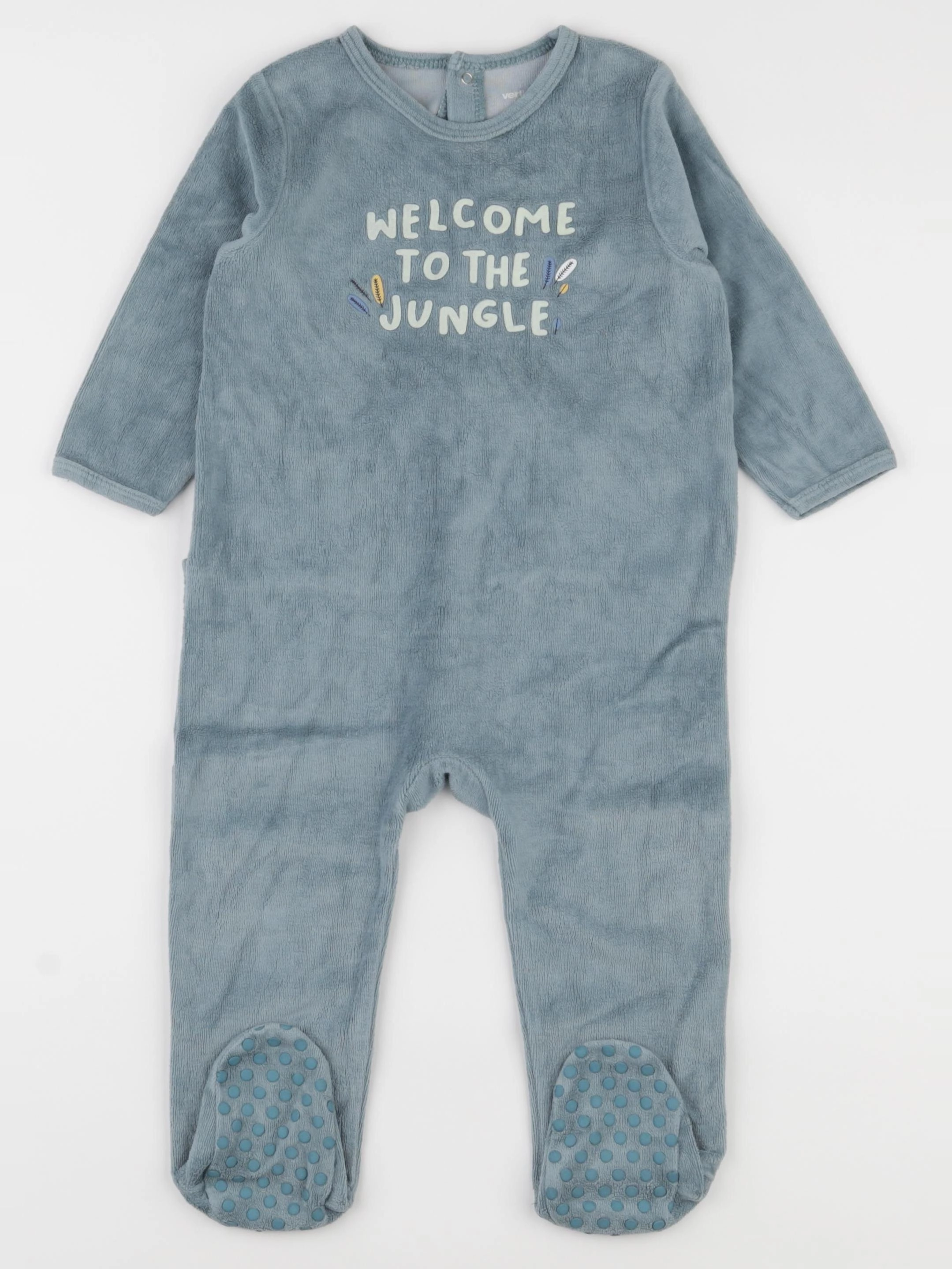 Vertbaudet - pyjama velours vert - 18 mois