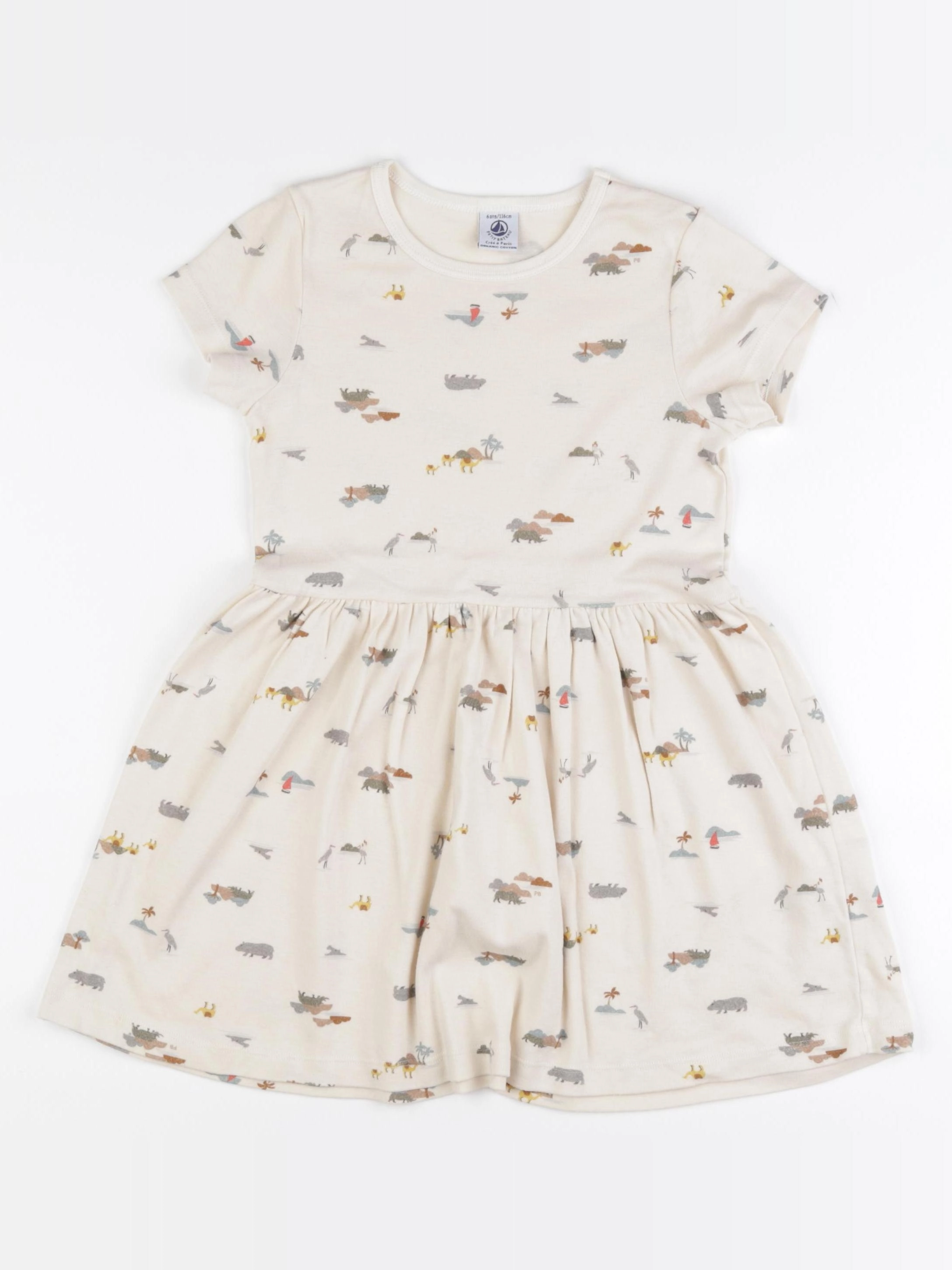 Petit Bateau - robe beige - 6 ans