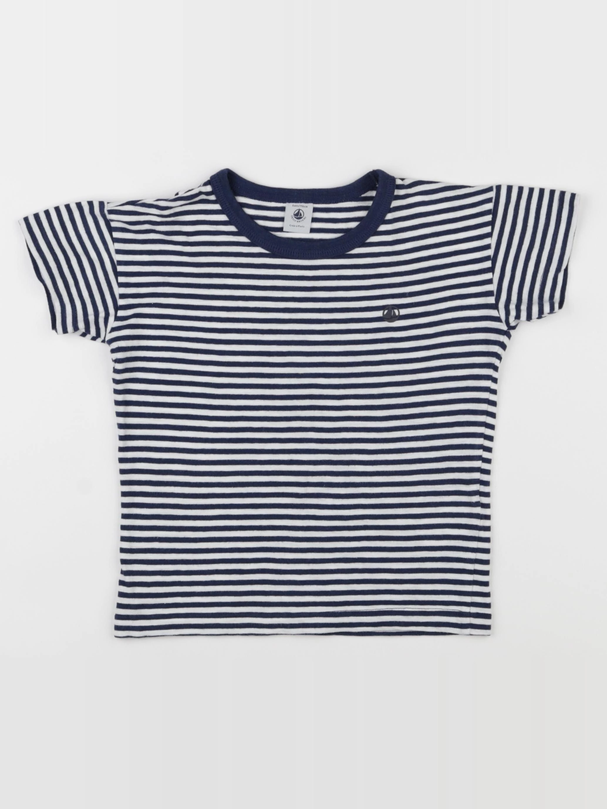 Petit Bateau - maillot de corps blanc, bleu - 6 ans