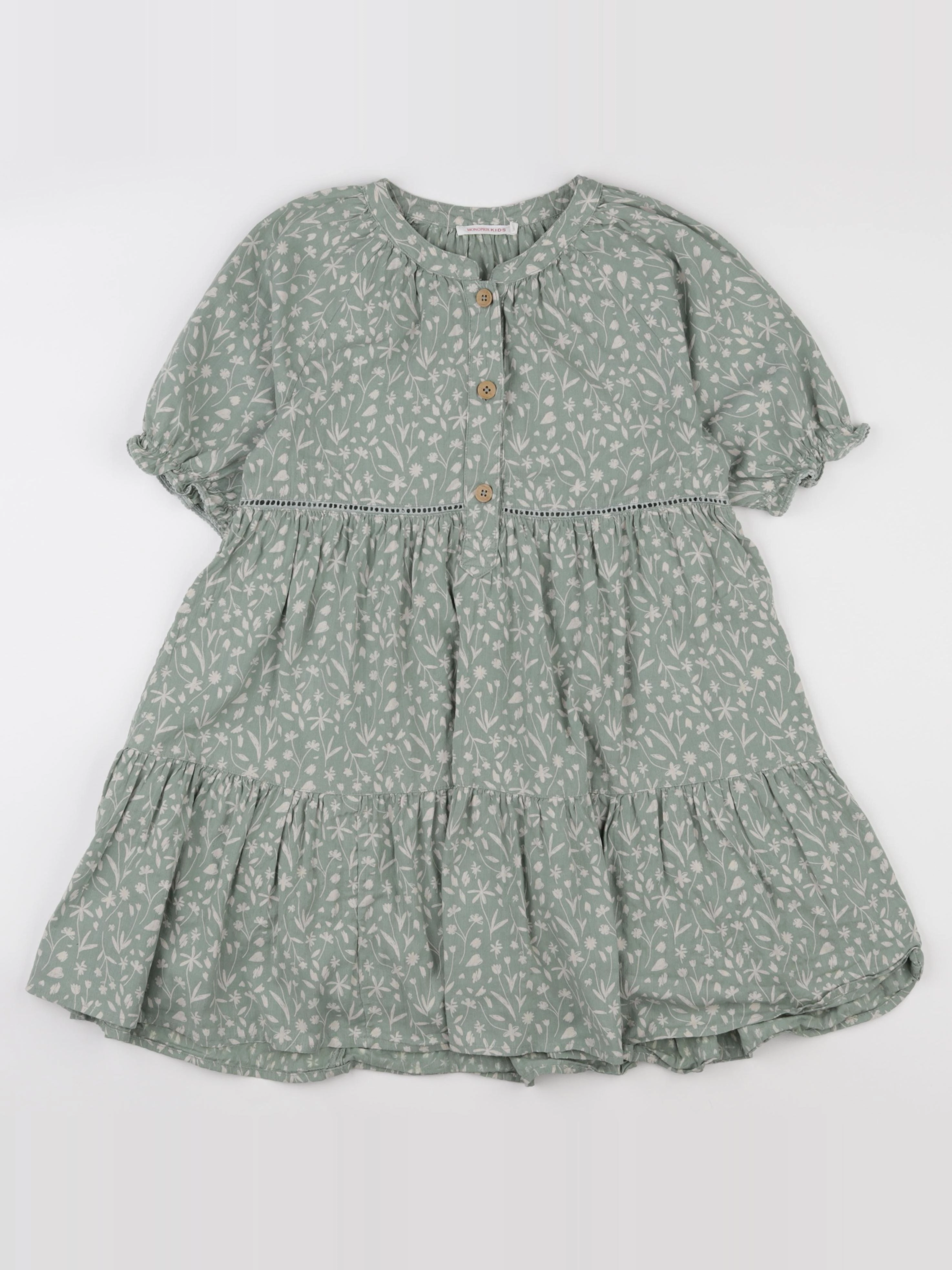 Monoprix - robe vert - 8 ans