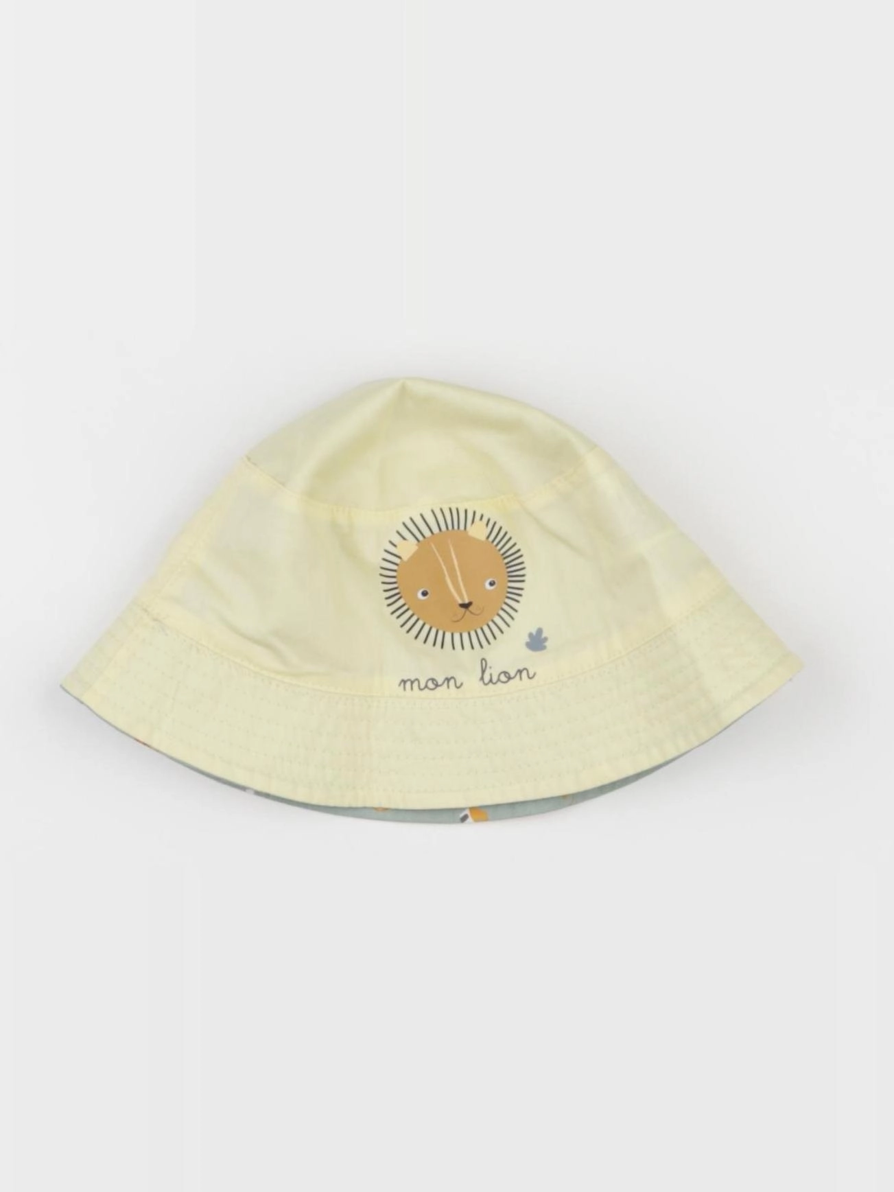 Vertbaudet - chapeau réversible jaune, vert - 12/18 mois