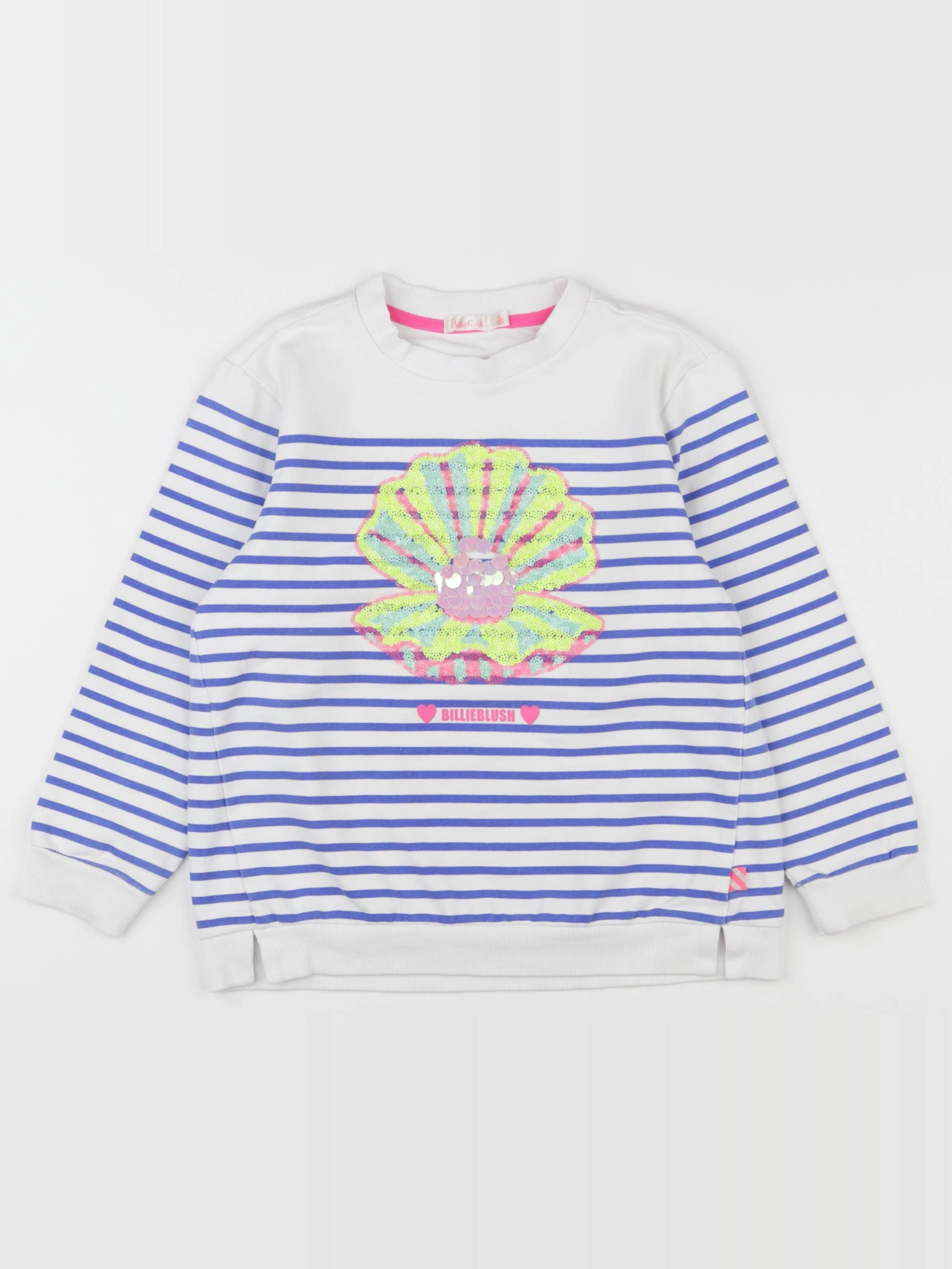 Billie Blush - sweat bleu, blanc - 6 ans
