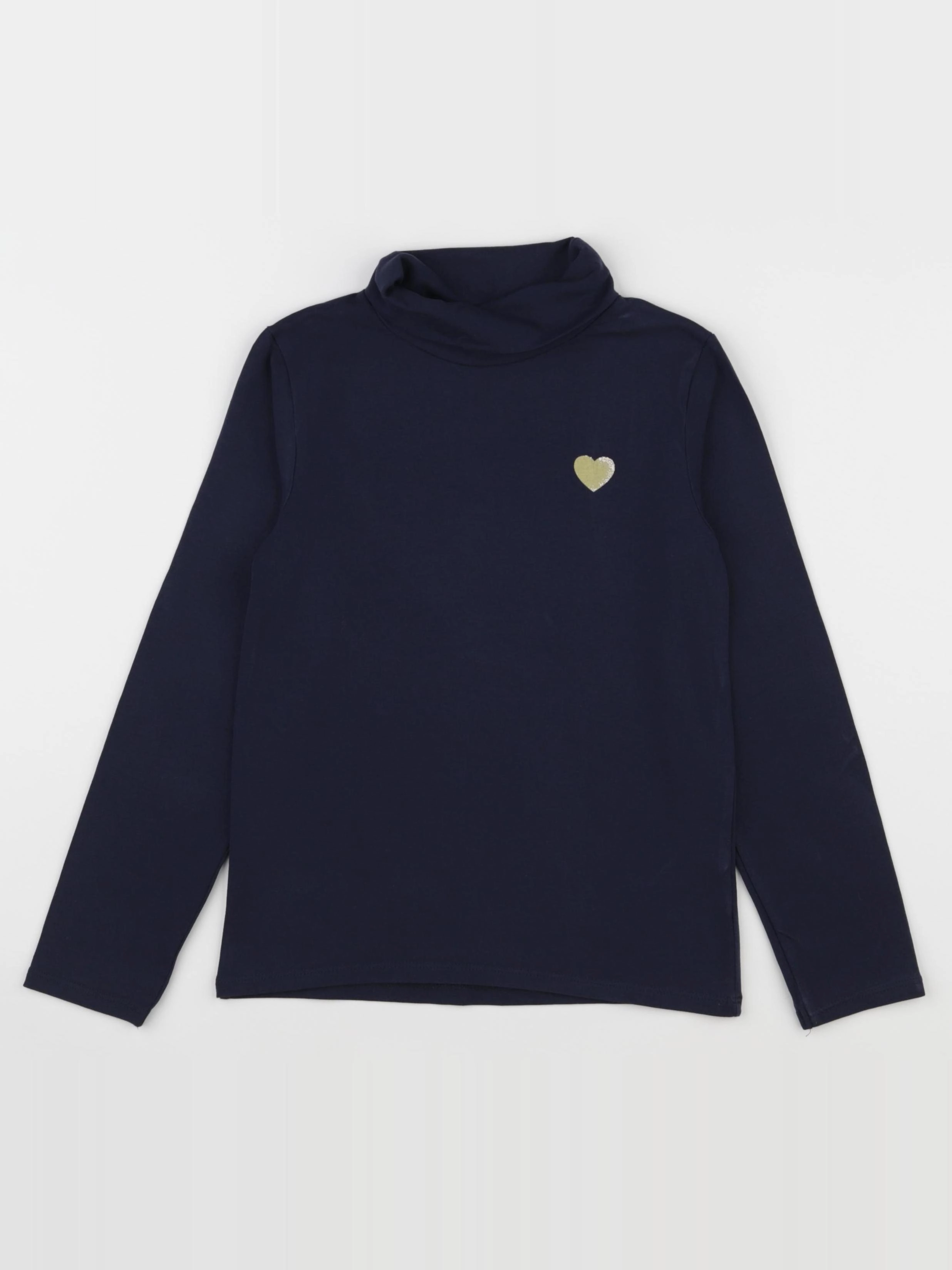 Vertbaudet - sous-pull bleu, or - 8 ans
