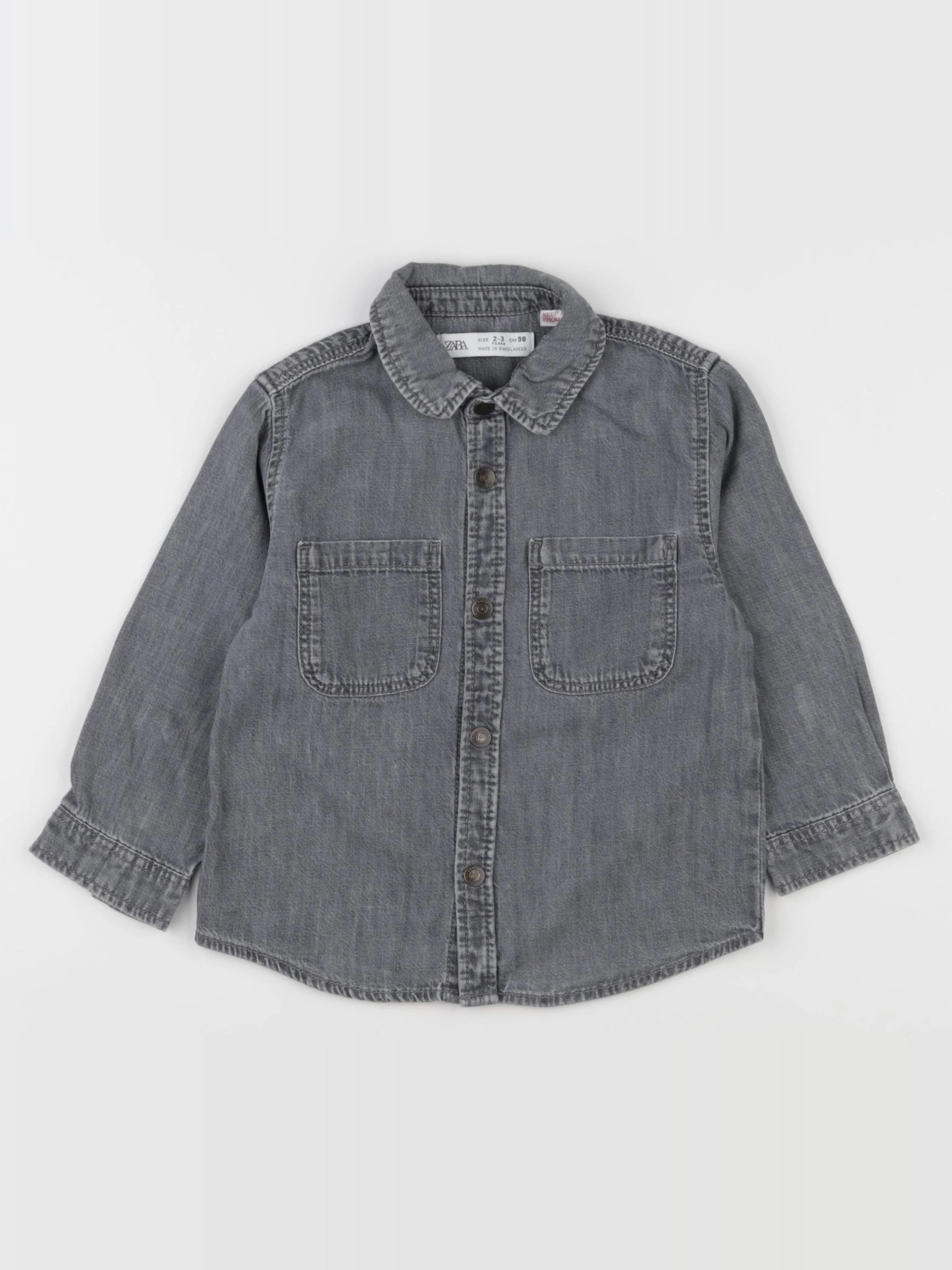Zara - chemise gris - 2/3 ans
