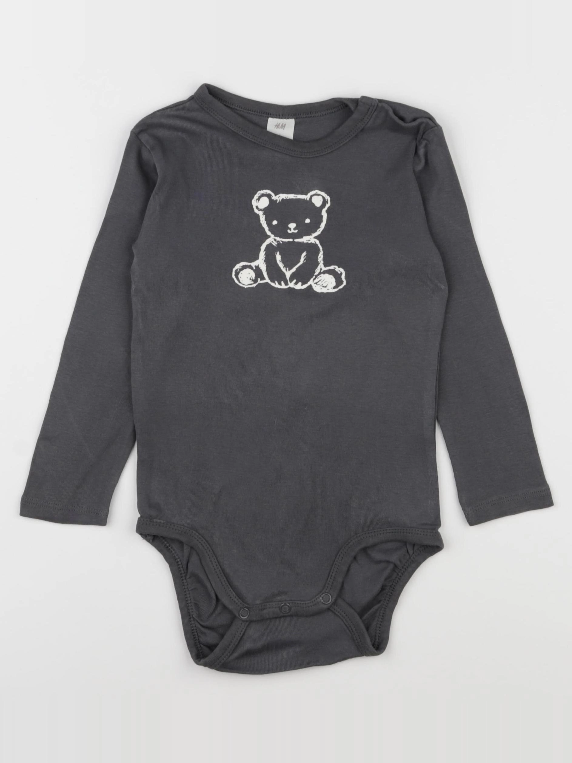 H&M - body gris - 18/24 mois