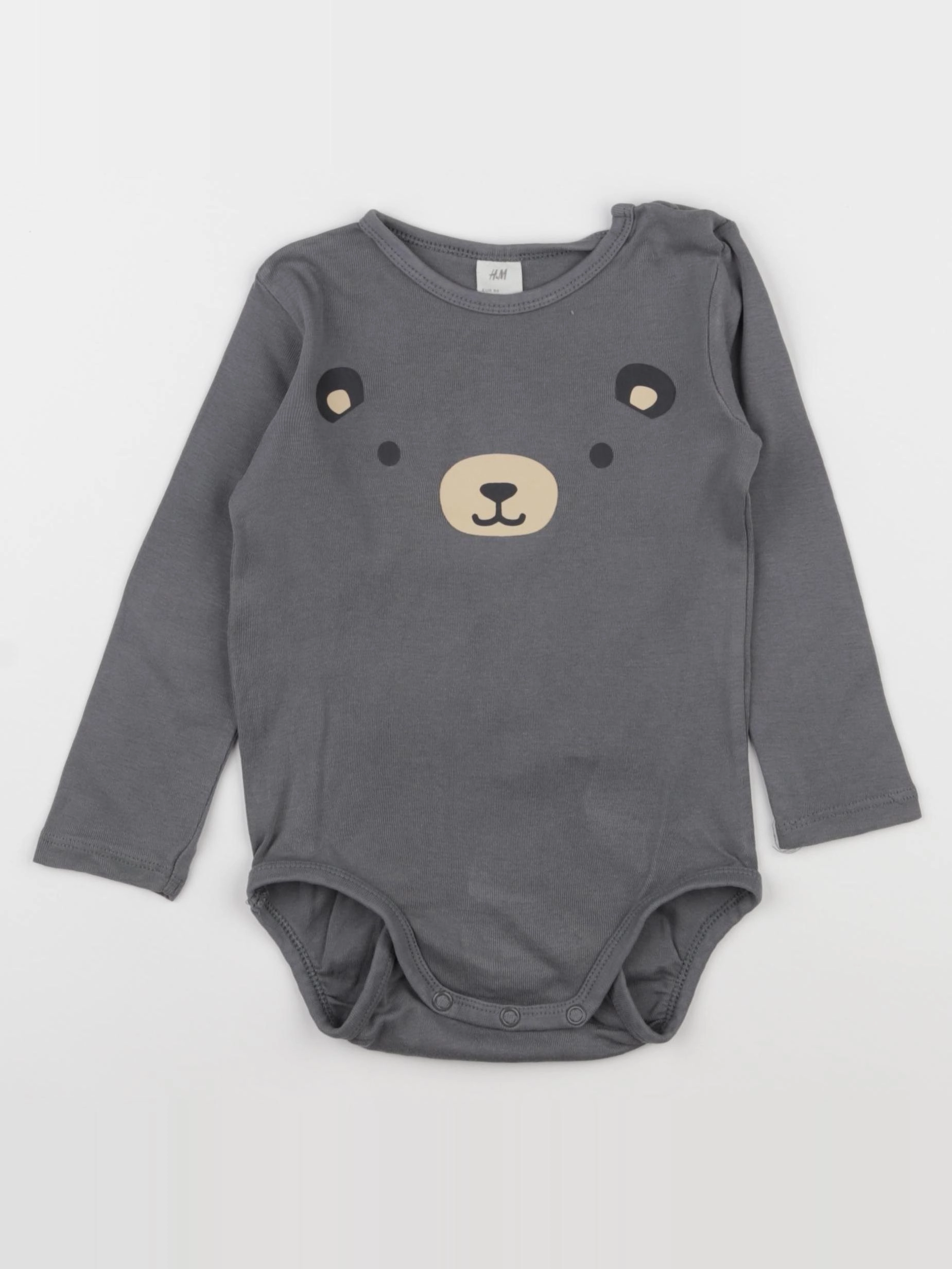 H&M - body gris - 12/18 mois