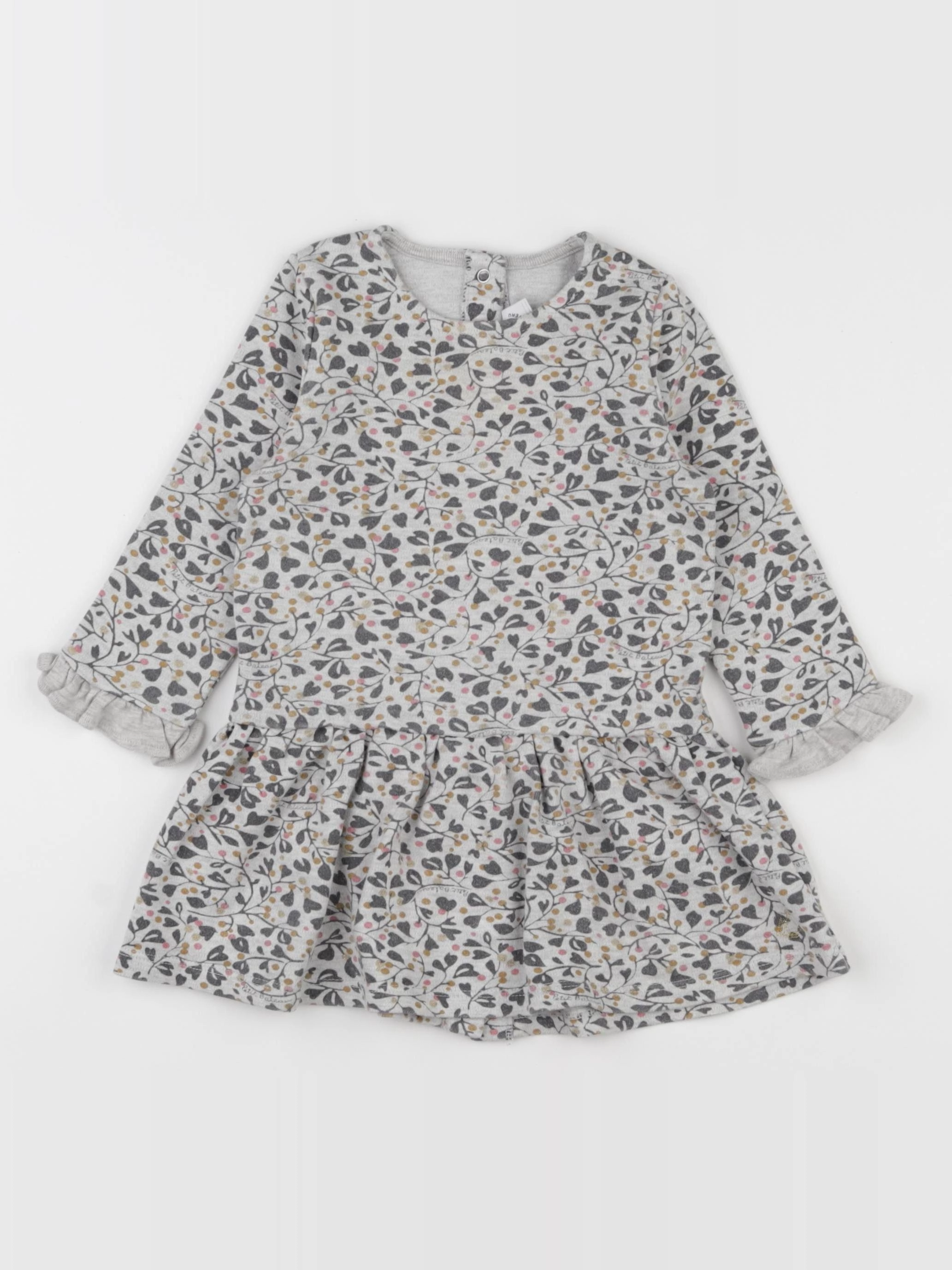 Petit Bateau - robe gris, or - 18 mois