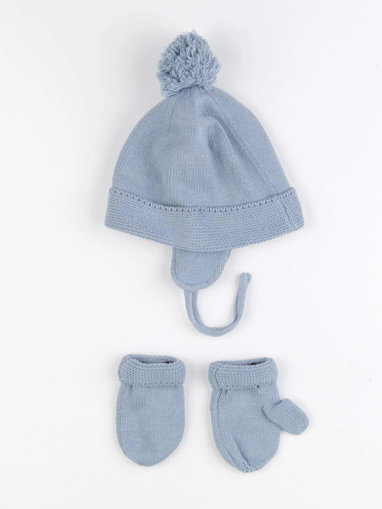 Vertbaudet - ensemble bonnet/moufles bleu - 24/36 mois