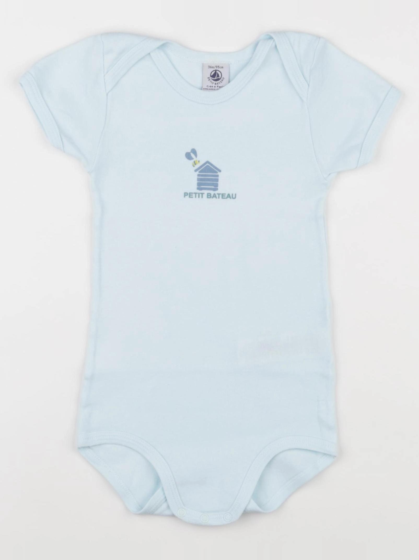 Petit Bateau - body bleu - 36 mois