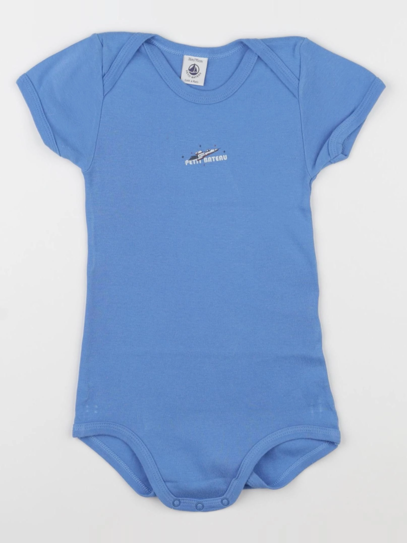 Petit Bateau - body bleu - 36 mois