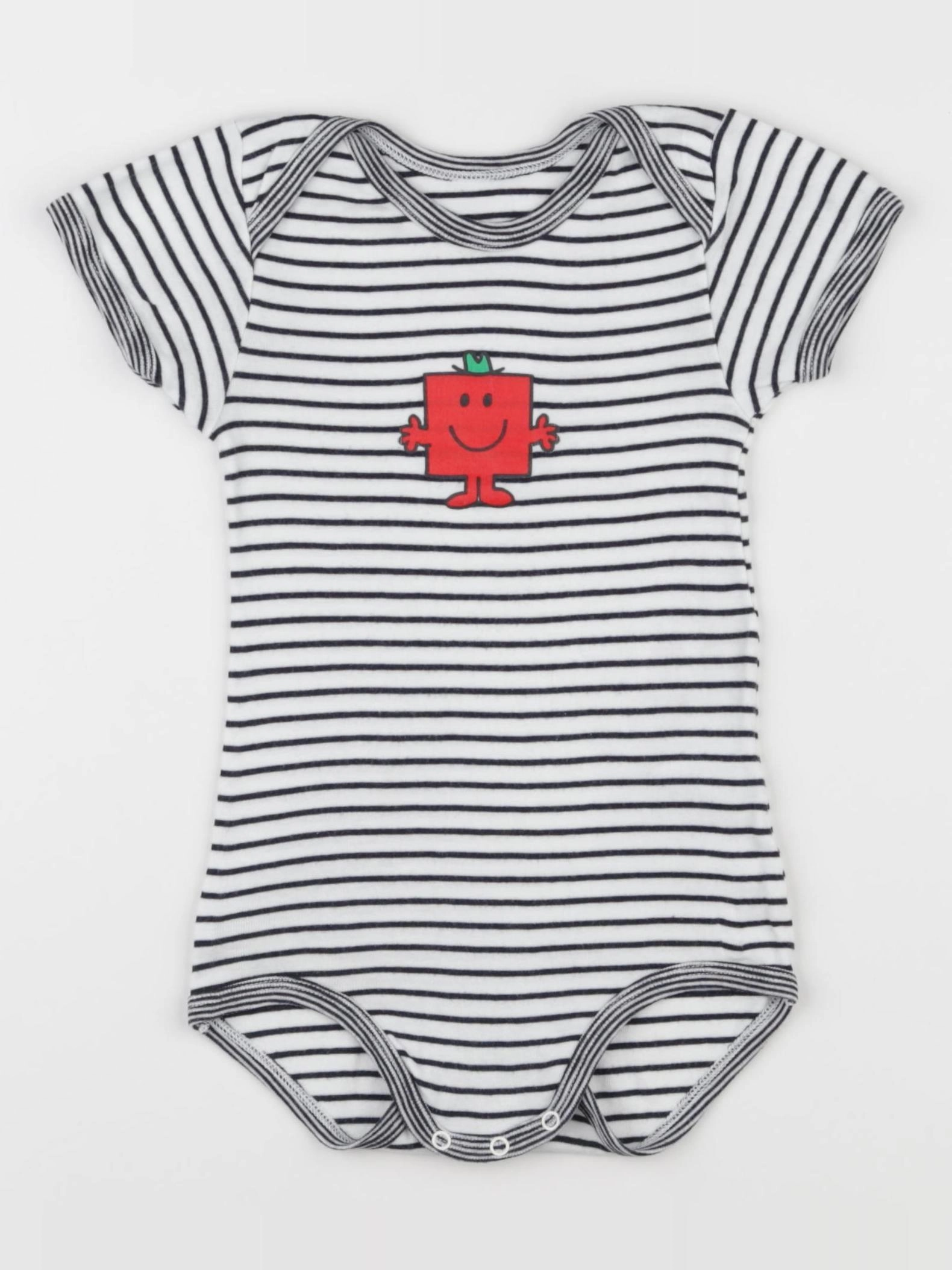 Petit Bateau - body blanc, bleu - 36 mois