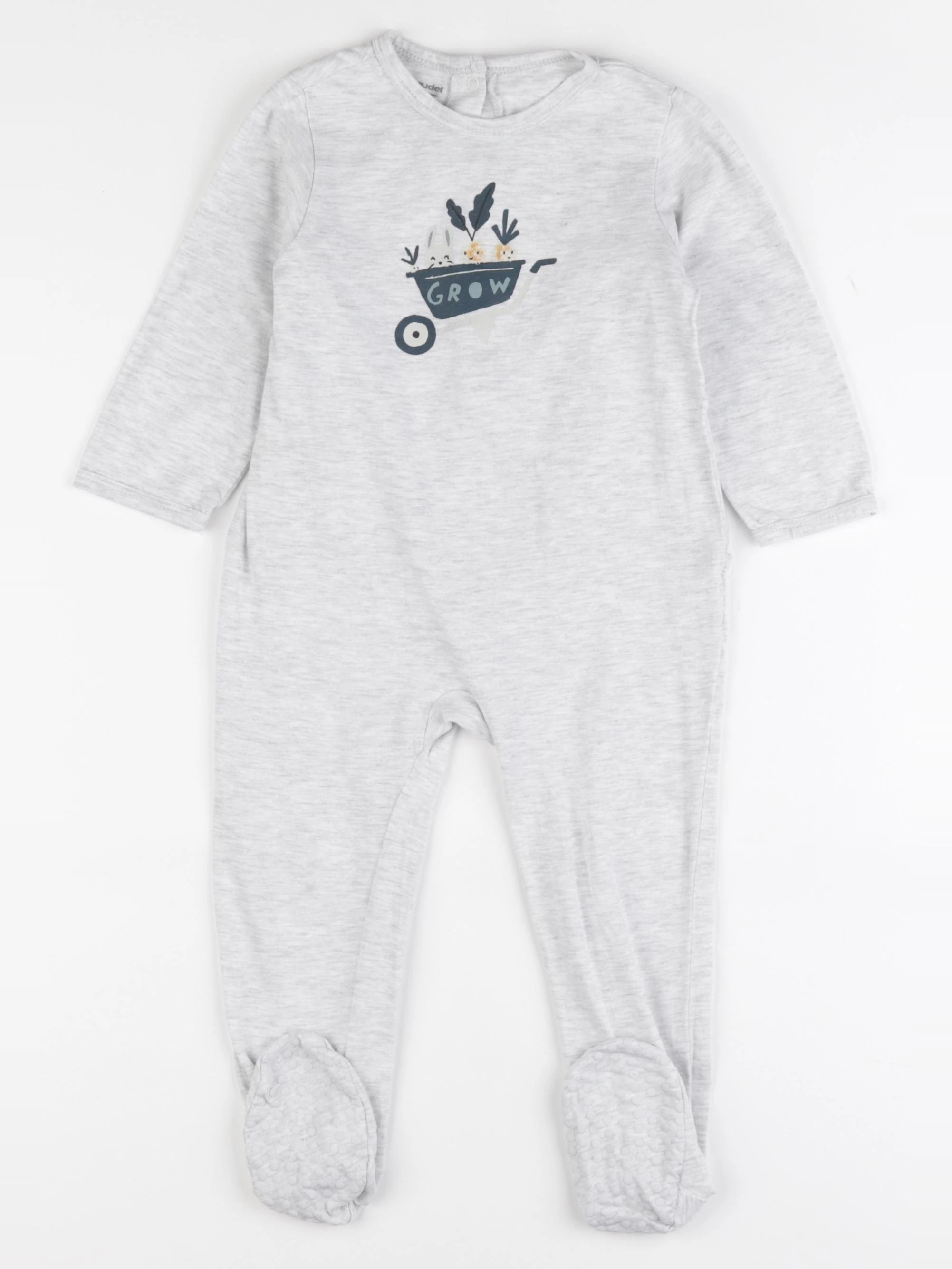 Vertbaudet - pyjama coton gris - 24 mois