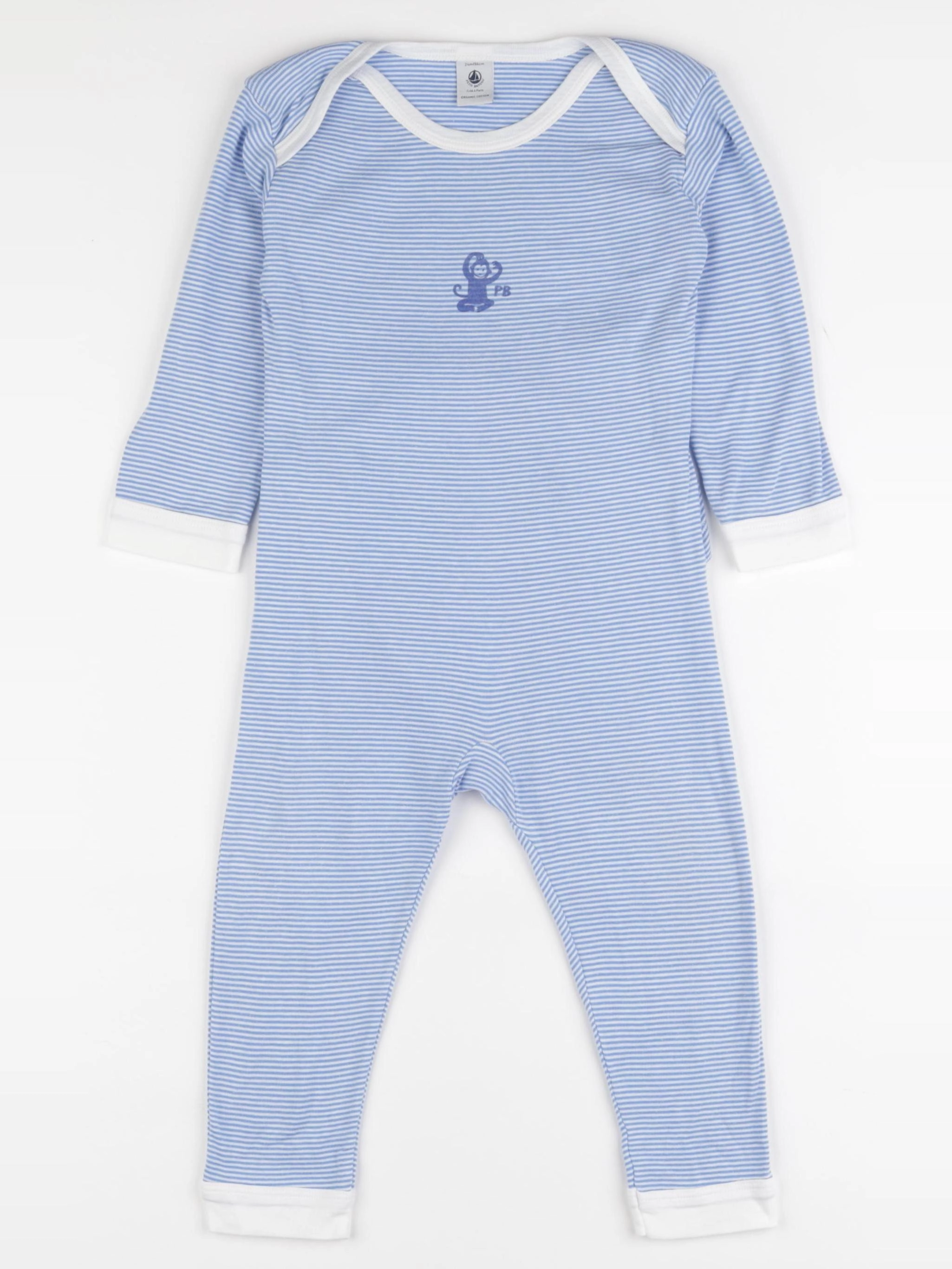 Petit Bateau - pyjama coton bleu - 24 mois