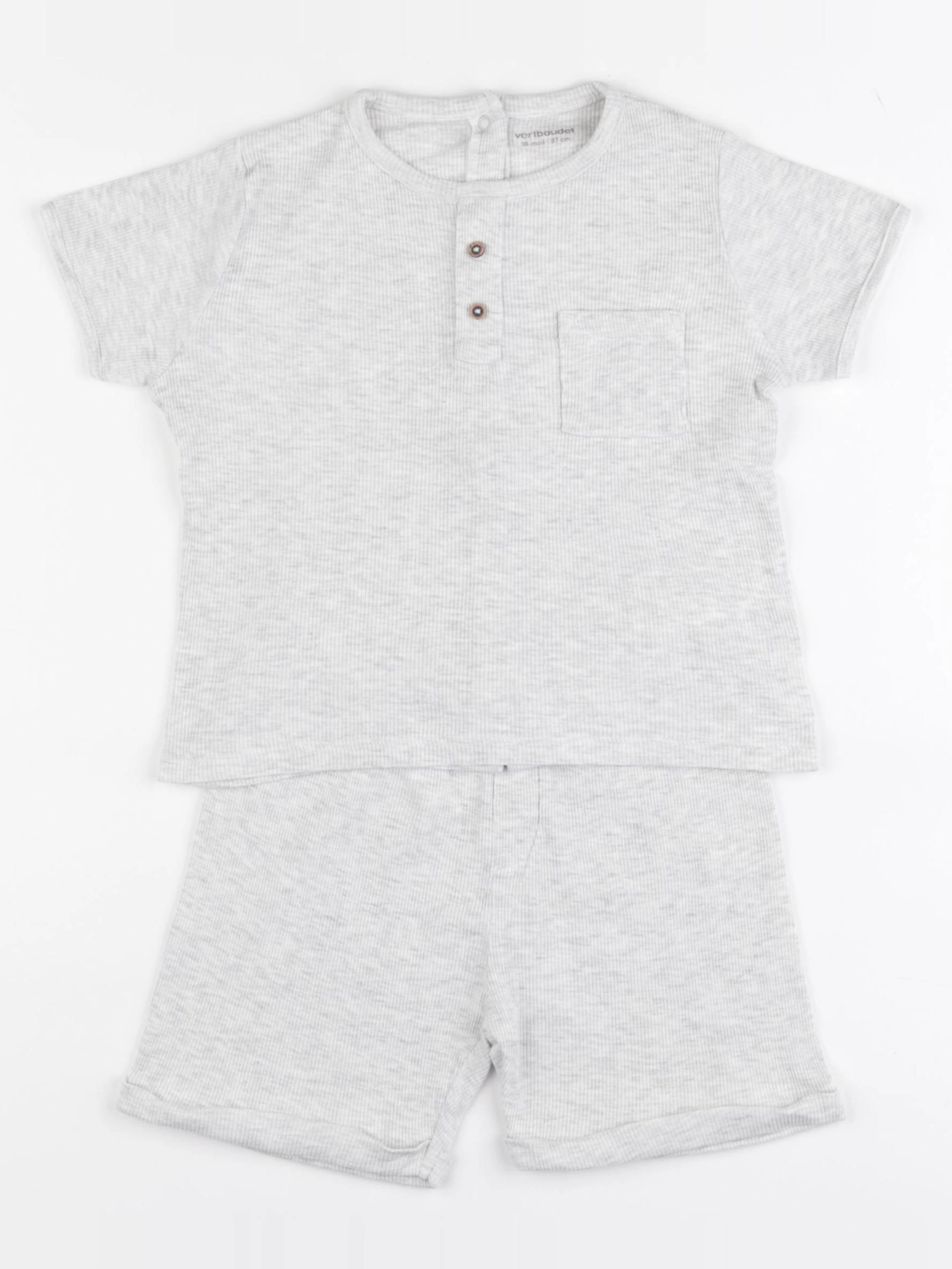 Vertbaudet - pyjama coton gris - 36 mois
