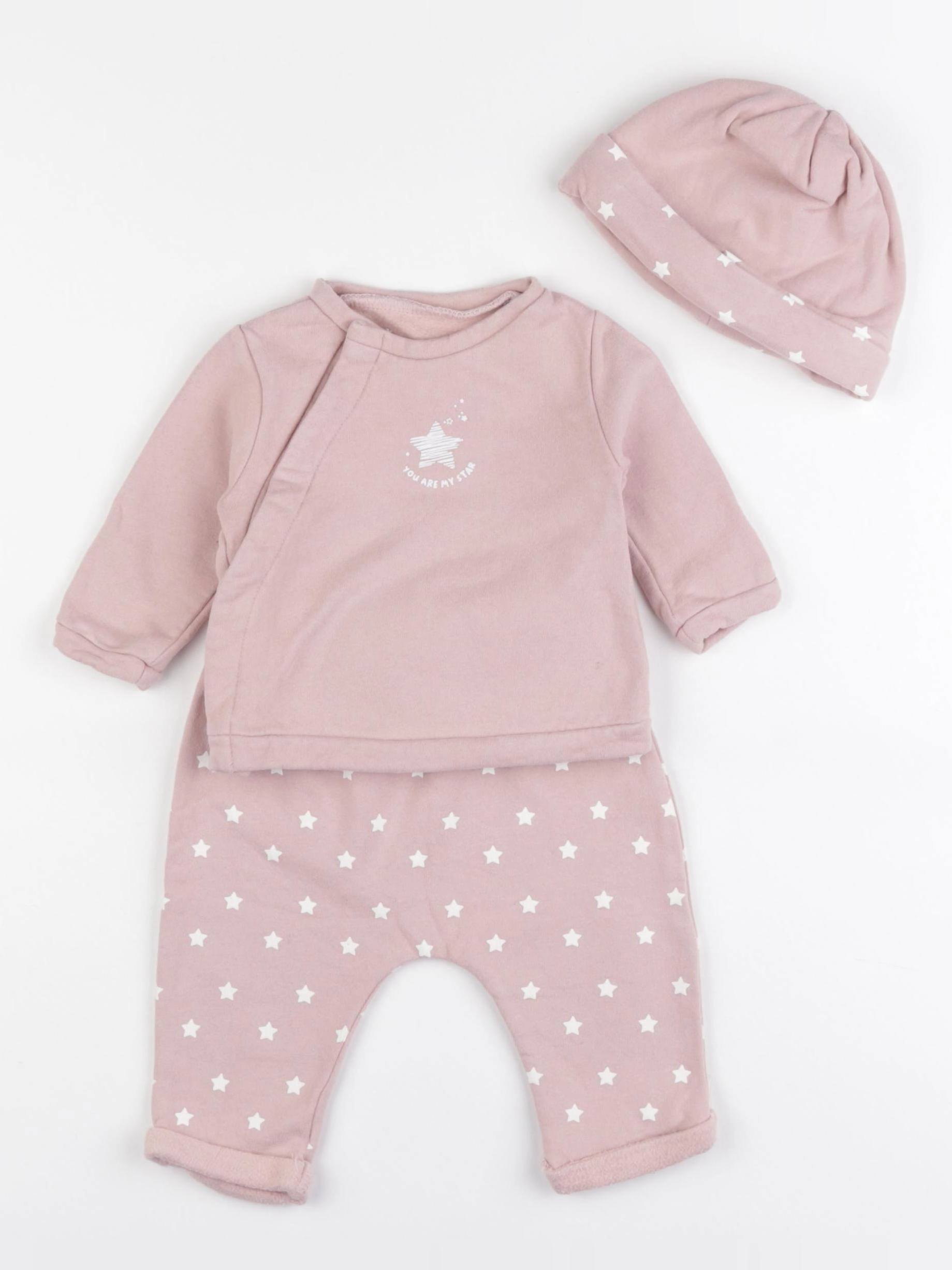 Vertbaudet - ensemble rose - 3 mois