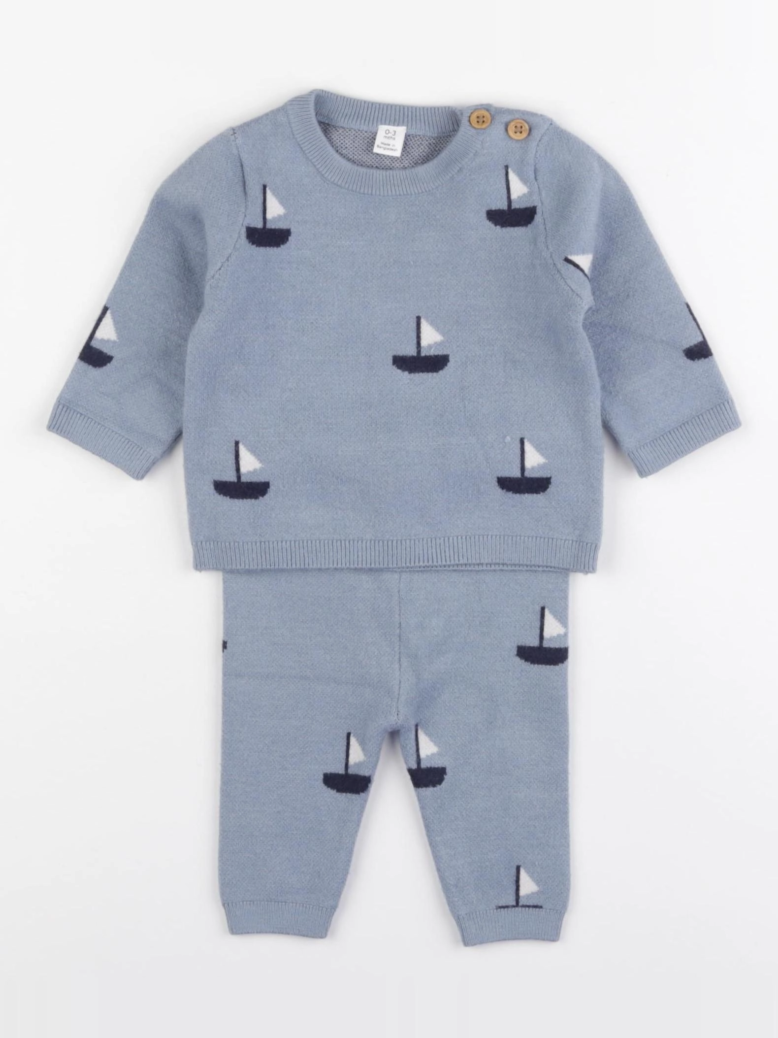 Marks & Spencer  - ensemble bleu - 0/3 mois