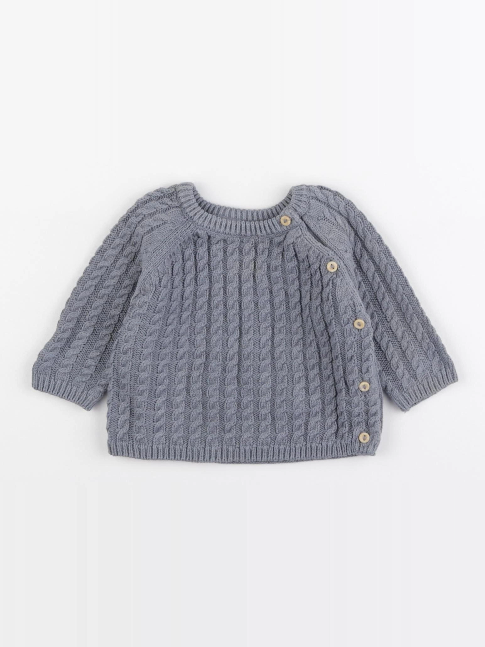 H&M - pull bleu - 1/2 mois