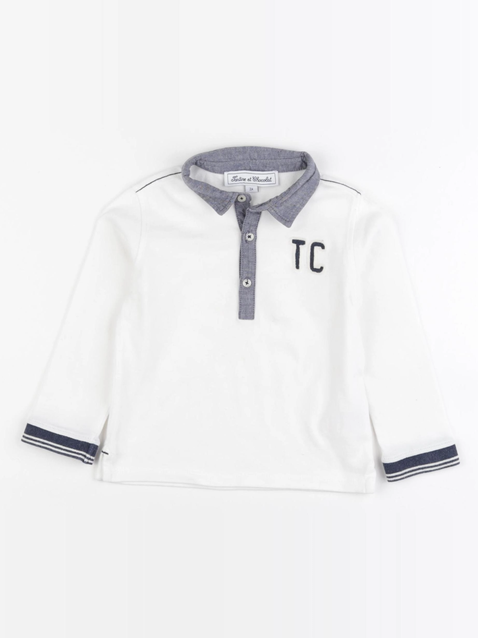 Tartine & Chocolat - polo blanc - 2 ans
