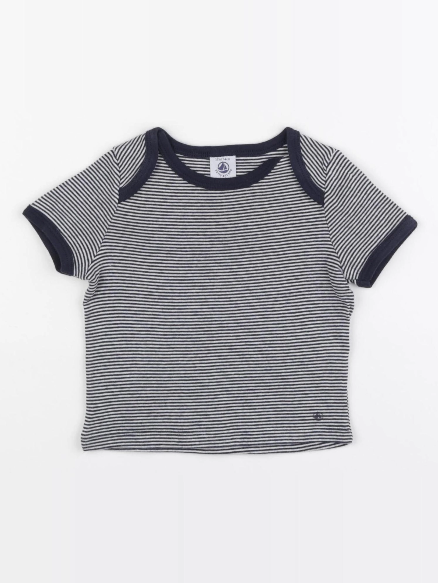Petit Bateau - maillot de corps bleu - 12 mois