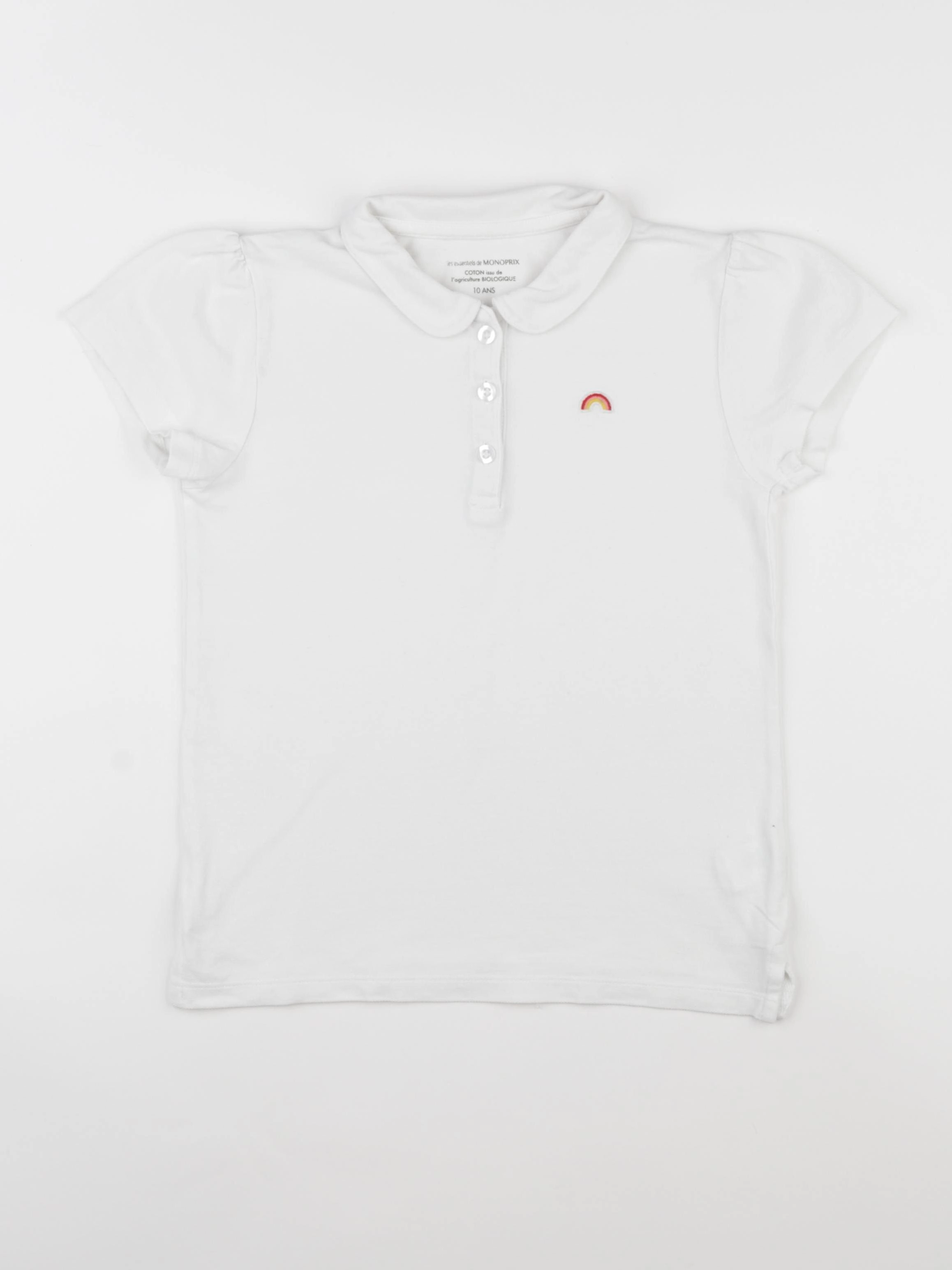 Monoprix - polo blanc - 10 ans