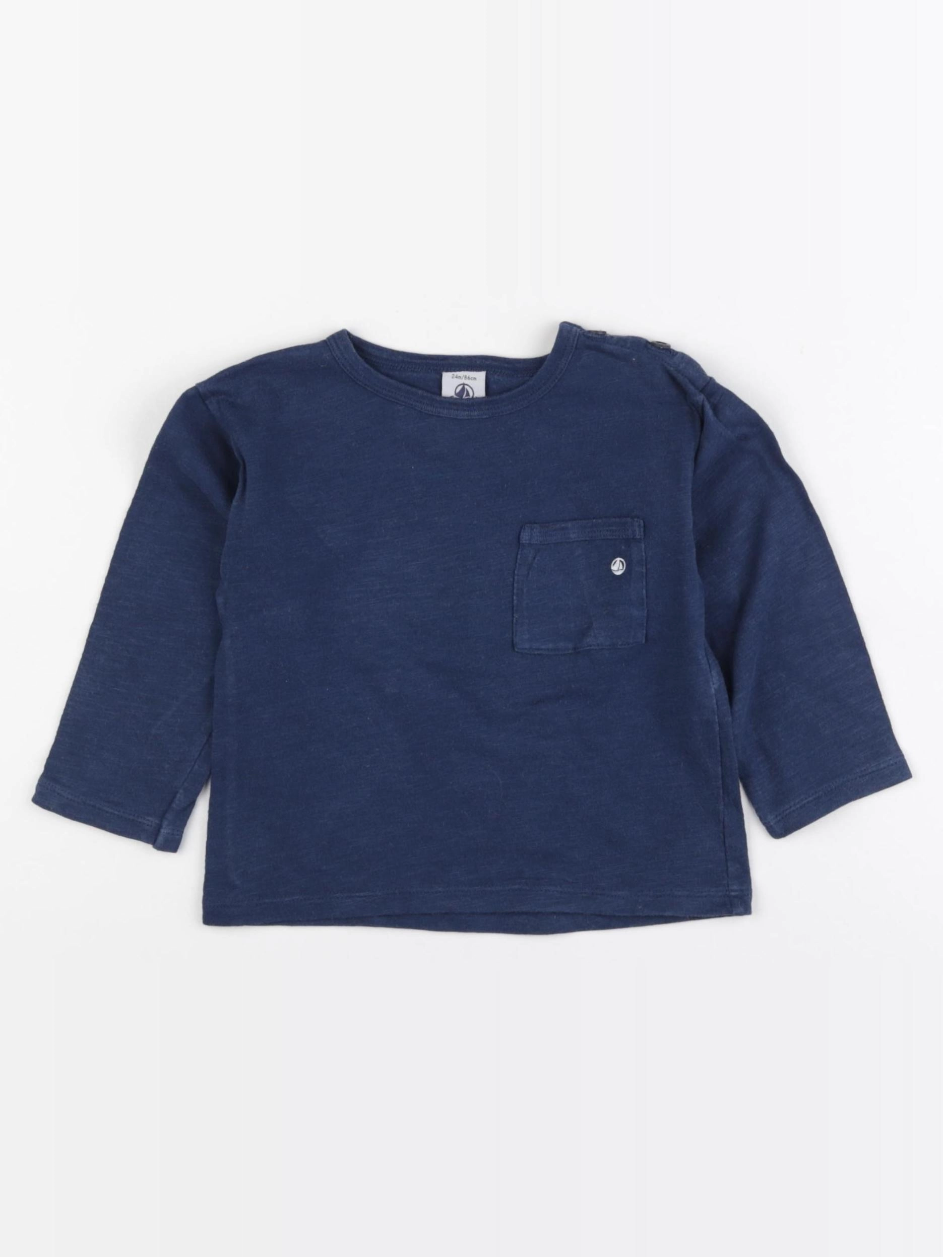 Petit Bateau - tee-shirt bleu - 24 mois