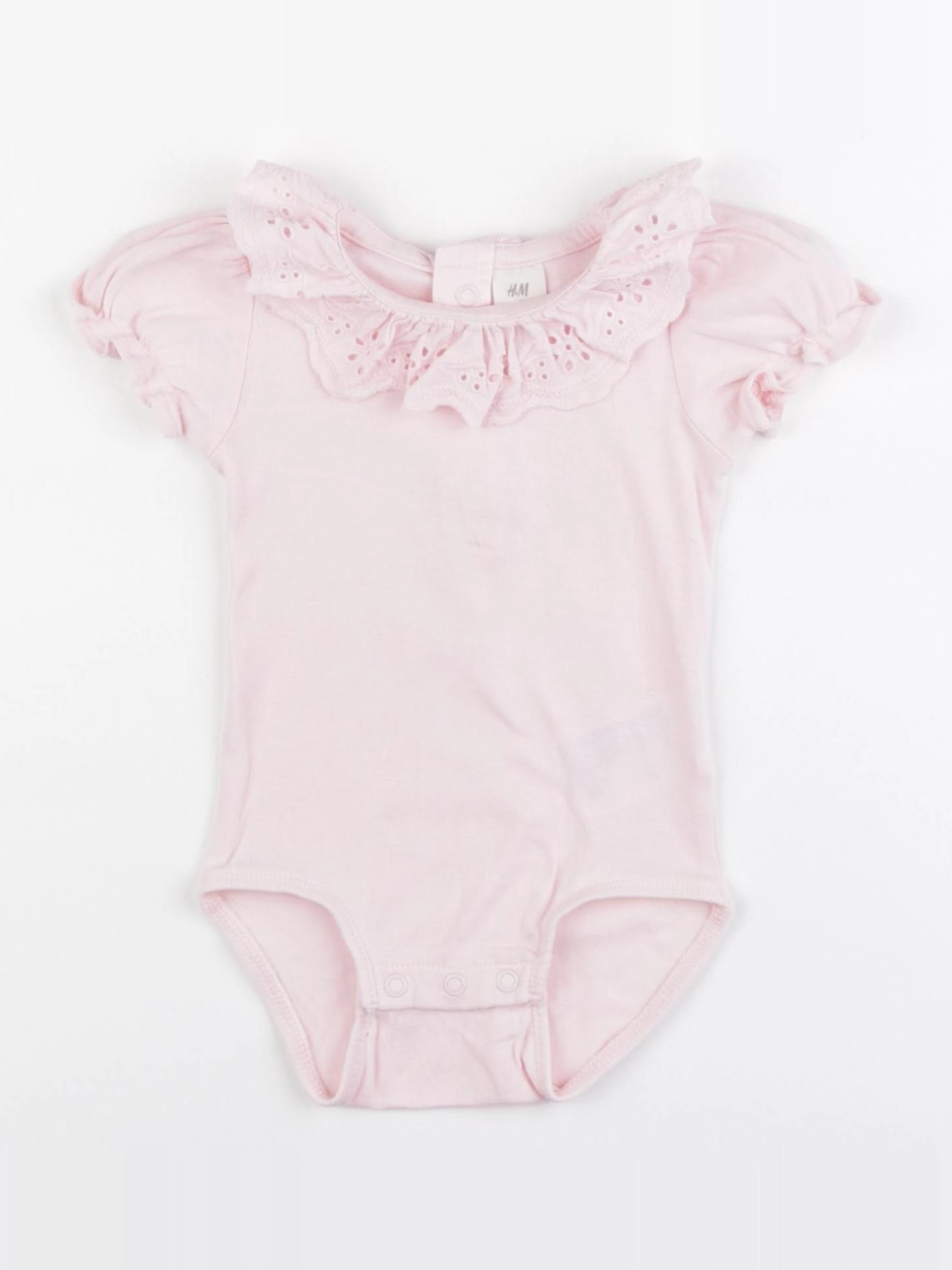 H&M - body à col rose - 6/9 mois