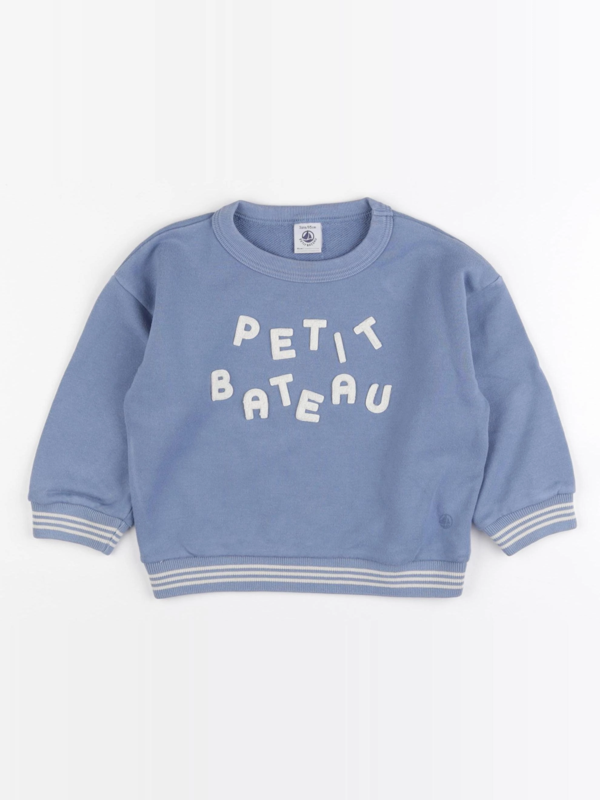 Petit Bateau - sweat bleu - 3 ans