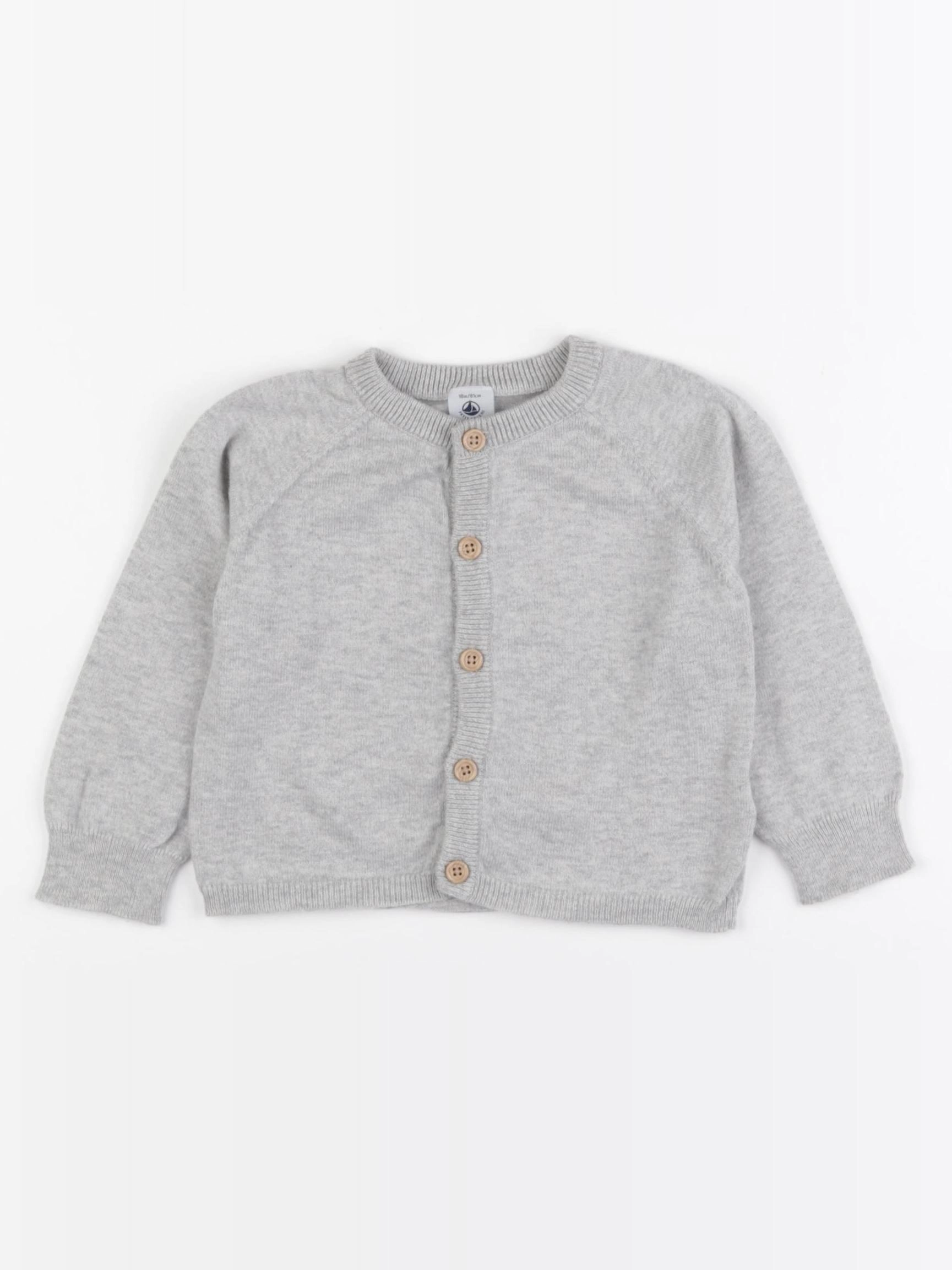Petit Bateau - gilet gris - 18 mois