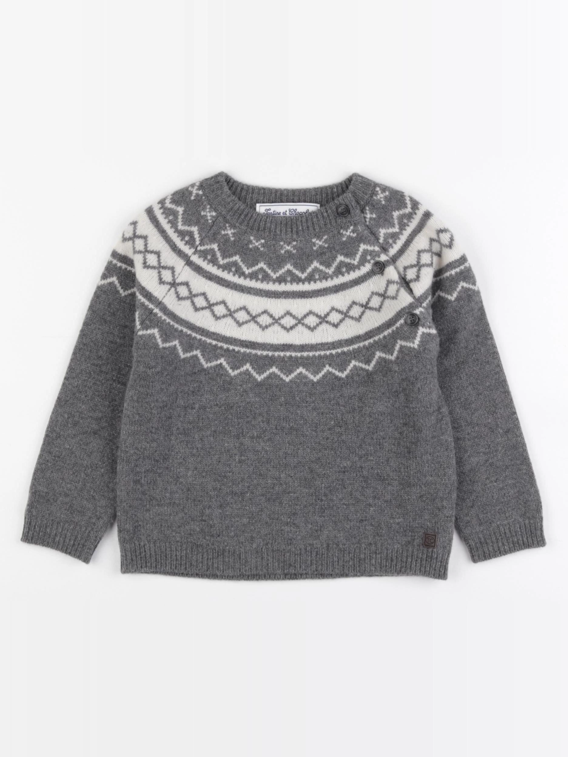 Tartine & Chocolat - pull gris - 3 ans