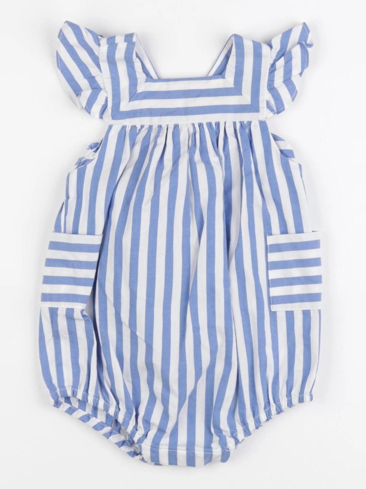 Jacadi - combinaison bleu, blanc - 12 mois