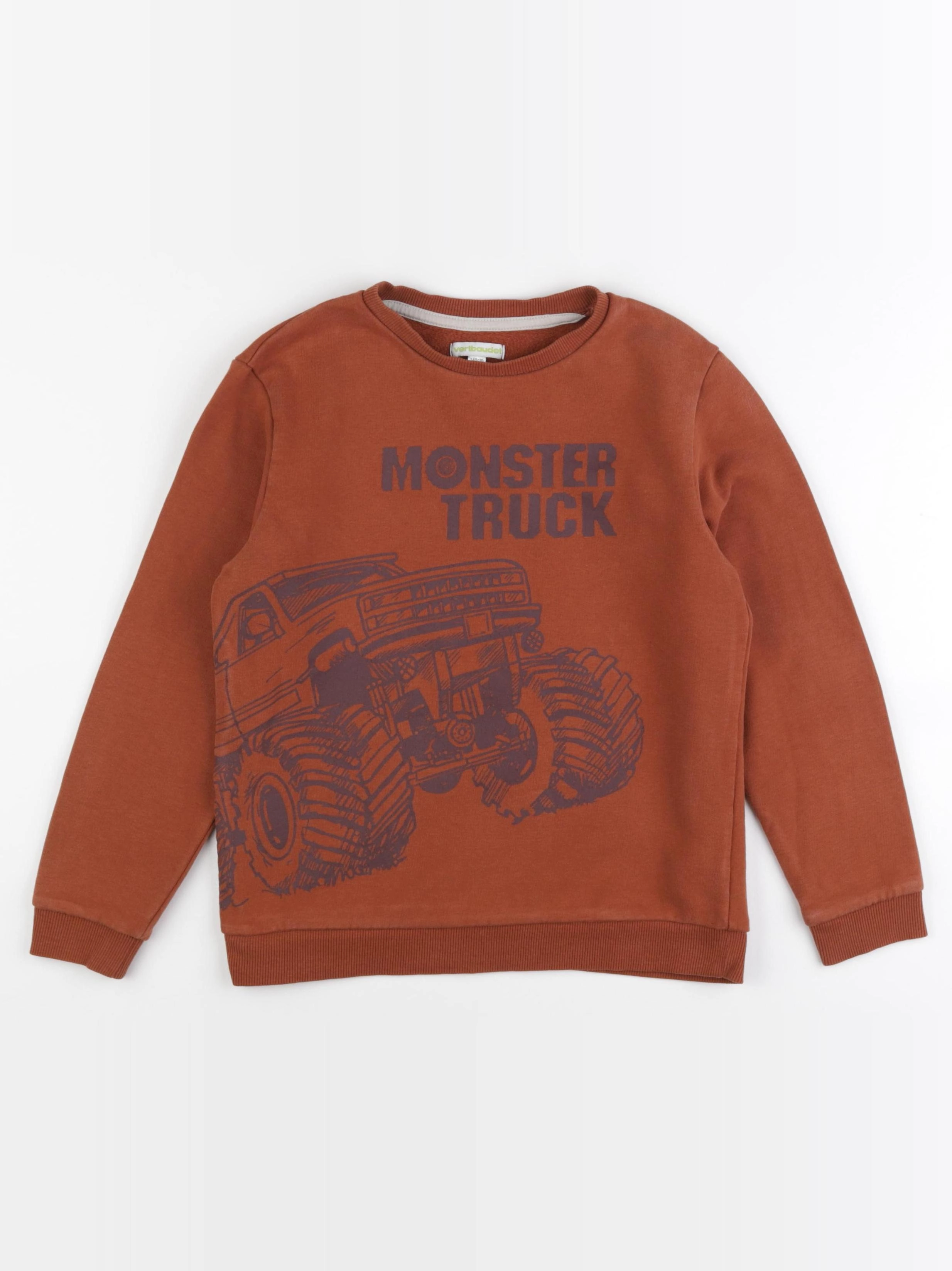 Vertbaudet - sweat marron - 10 ans