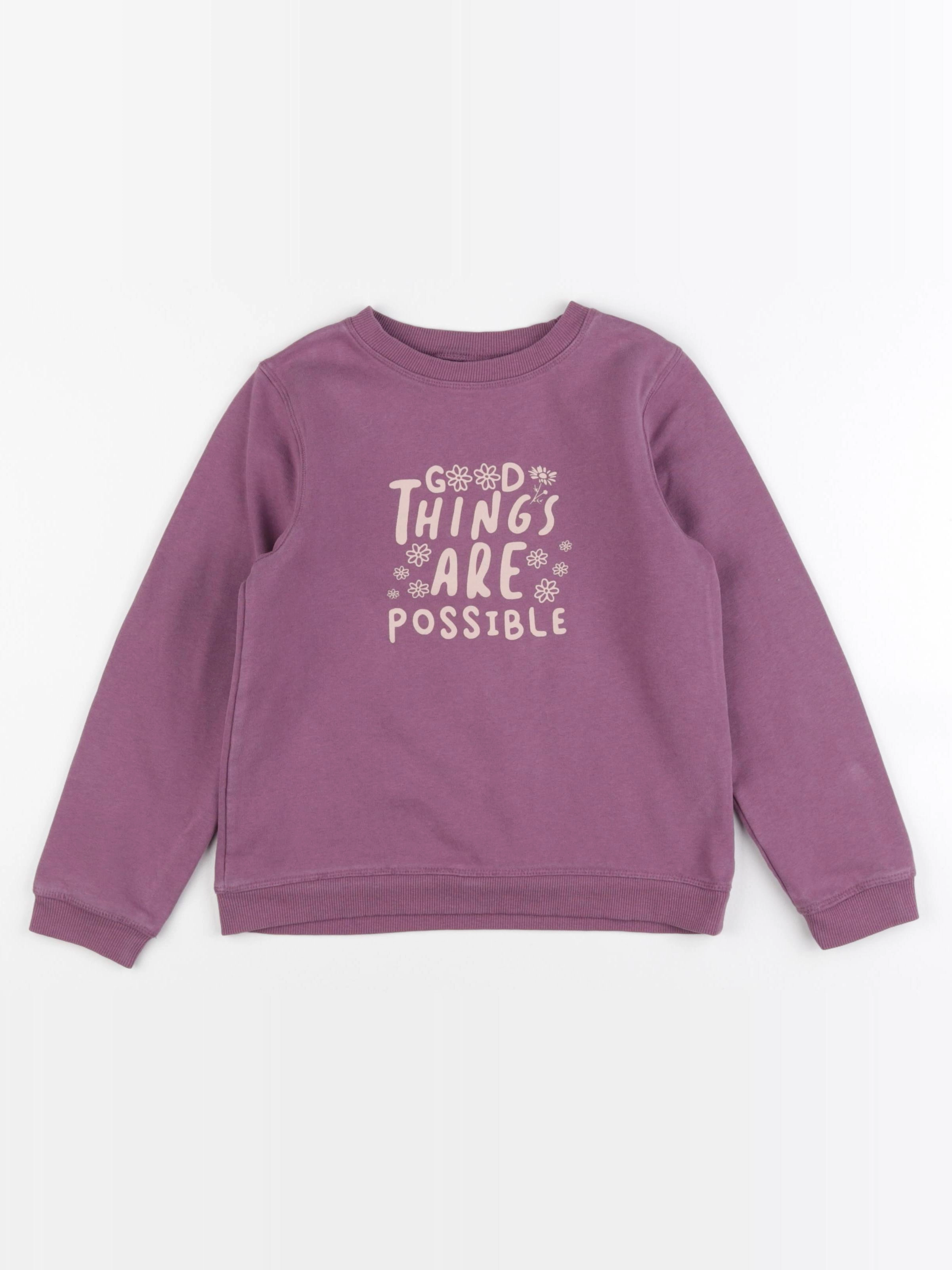 Vertbaudet - sweat rose - 8 ans